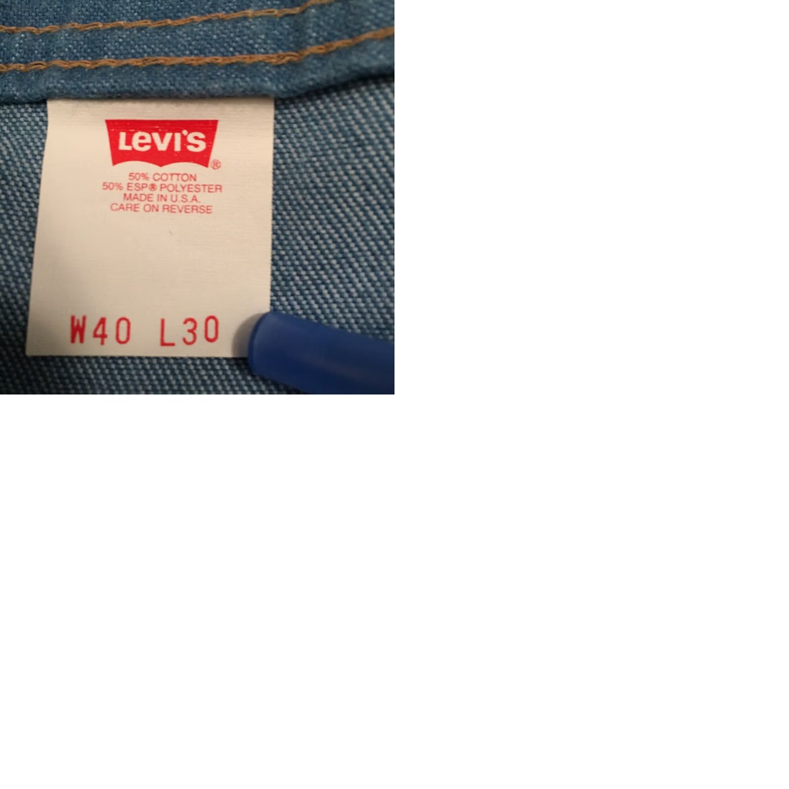 Levi's Levi'S Action Jeans Mens Size 40 Blue Straight Leg Vintage 50/50 Blend USA 37x30 Size US 40 / EU 56 - 9 Thumbnail