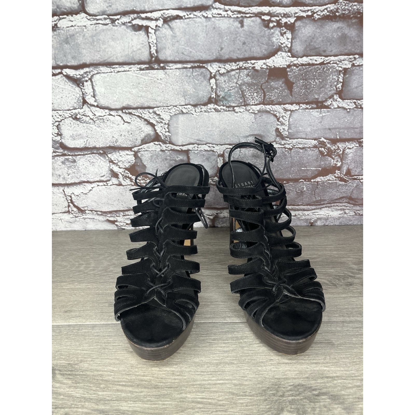 Stuart Weitzman Stuart Weitzman Black Suede Leather Caged Stiletto Heels Wom Size US 6 / IT 36 - 4 Thumbnail