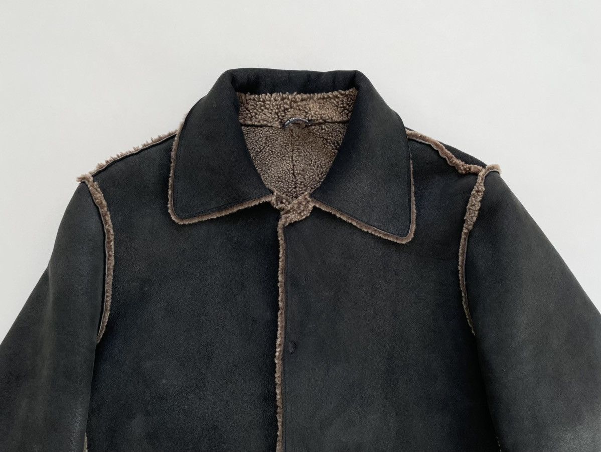 Ann Demeulemeester Early 2000s Black/Brown Shearling Jacket Size US M / EU 48-50 / 2 - 3 Thumbnail