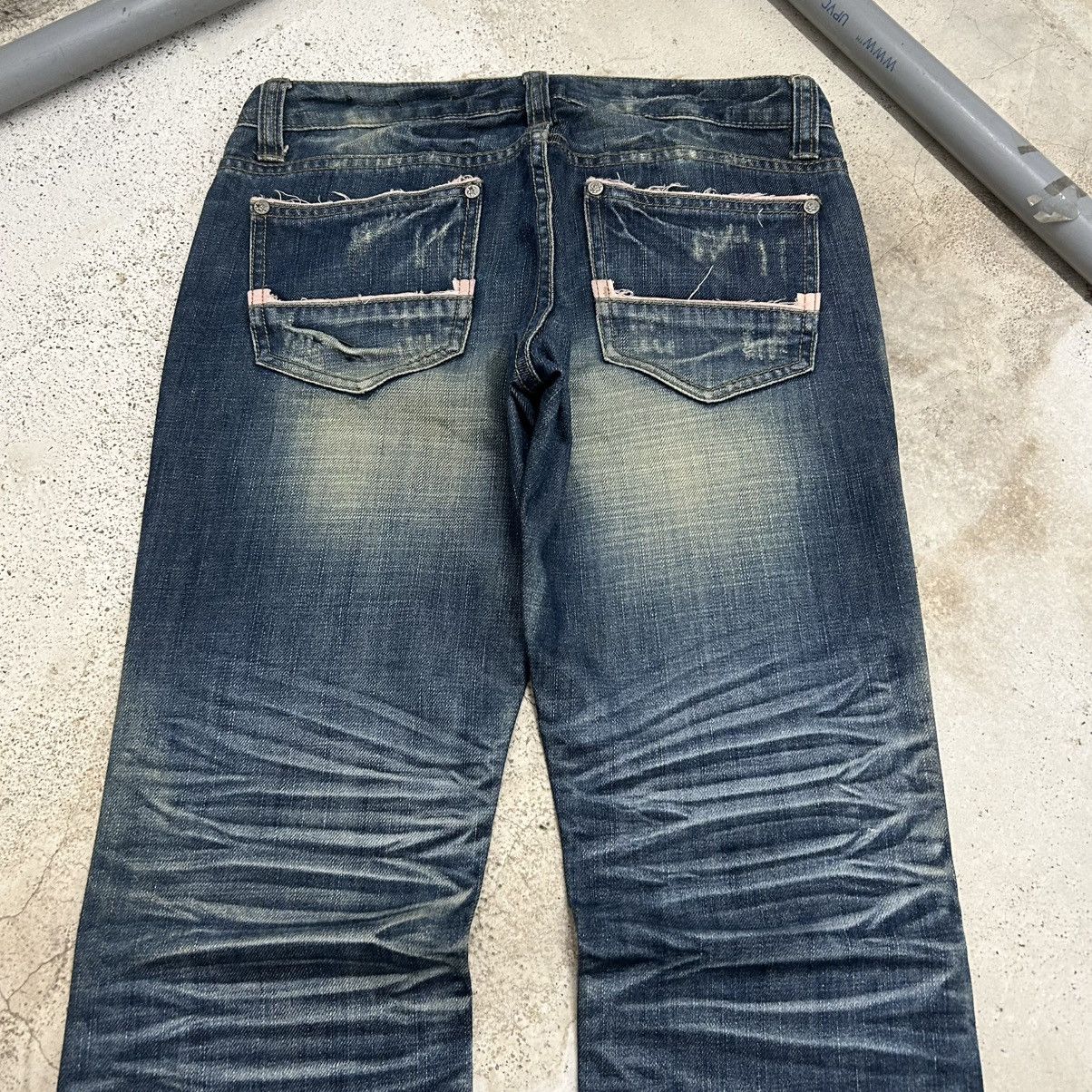 Hysteric Glamour Y2k Flared Jeans Low Rise Heavy Whiskering Washed Size US 29 - 6 Thumbnail