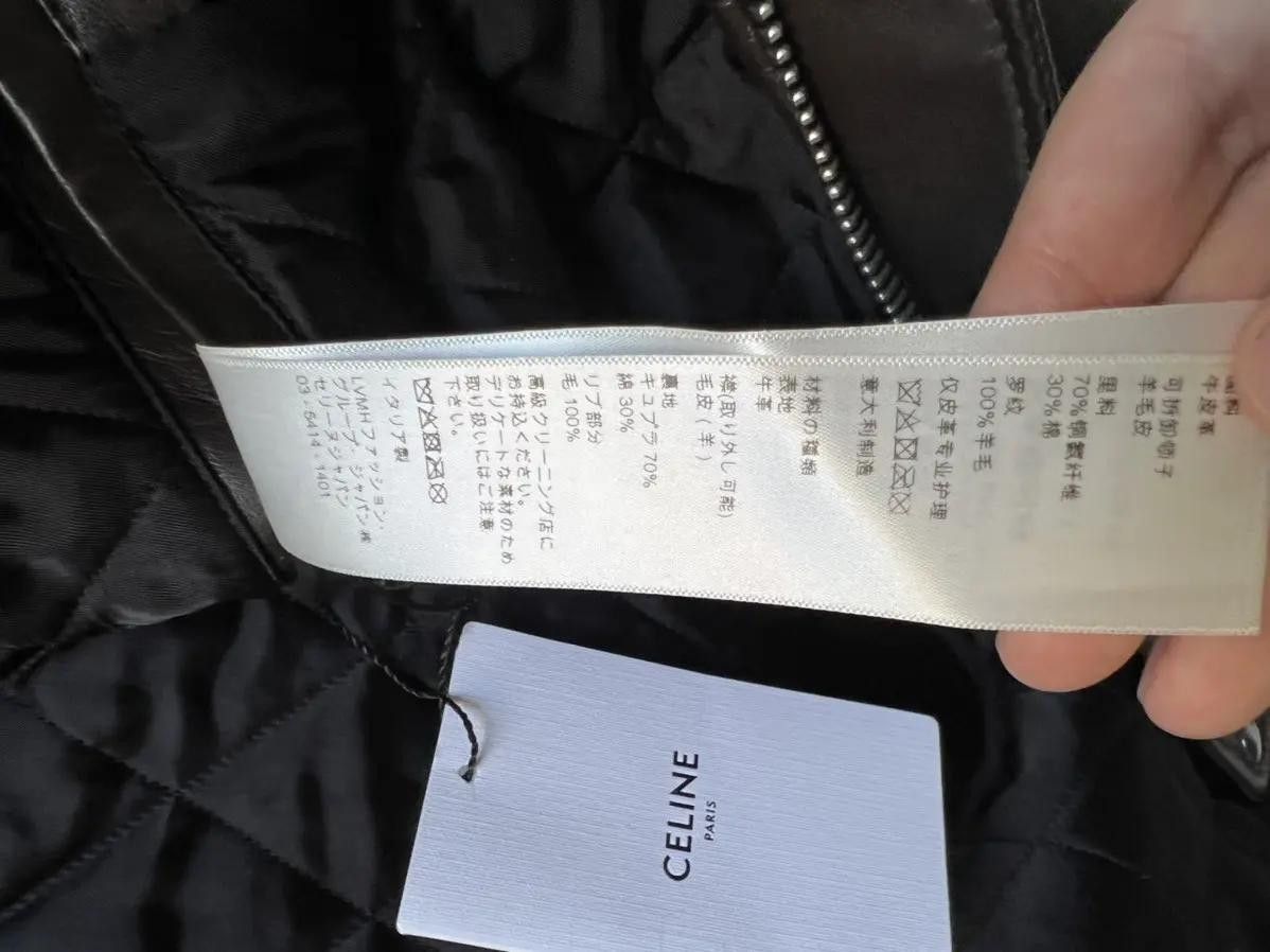 Celine × Hedi Slimane Celine × Hedi Slimane Shearling Collar Leather Jacket Size US M / EU 48-50 / 2 - 11 Thumbnail