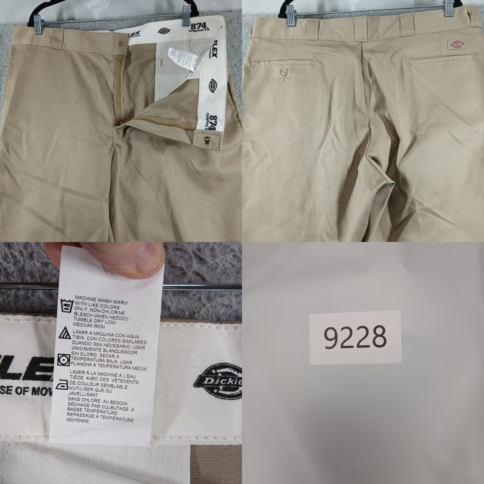 Dickies Dickies 874 Original Fit FLEX Khaki Work Pants Chino 42X30 Tan Beige Sl... Size US 42 / EU 58 - 8 Thumbnail