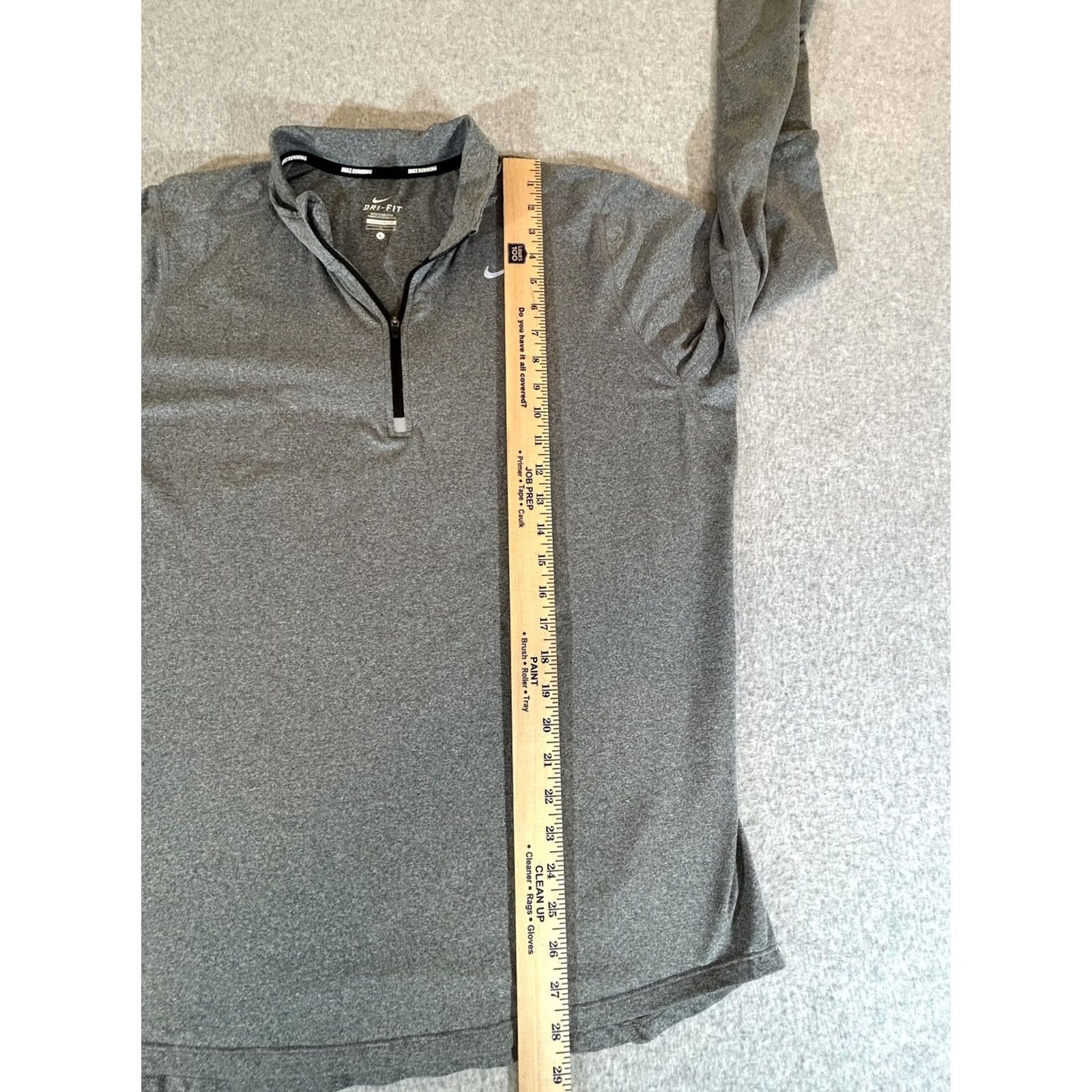 Nike Nike Dri-FIT Shirt Mens Large Zip Pullover Running 1/4 Quarter Mock Neck Gray Light Stretch Athletic Size US L / EU 52-54 / 3 - 7 Thumbnail