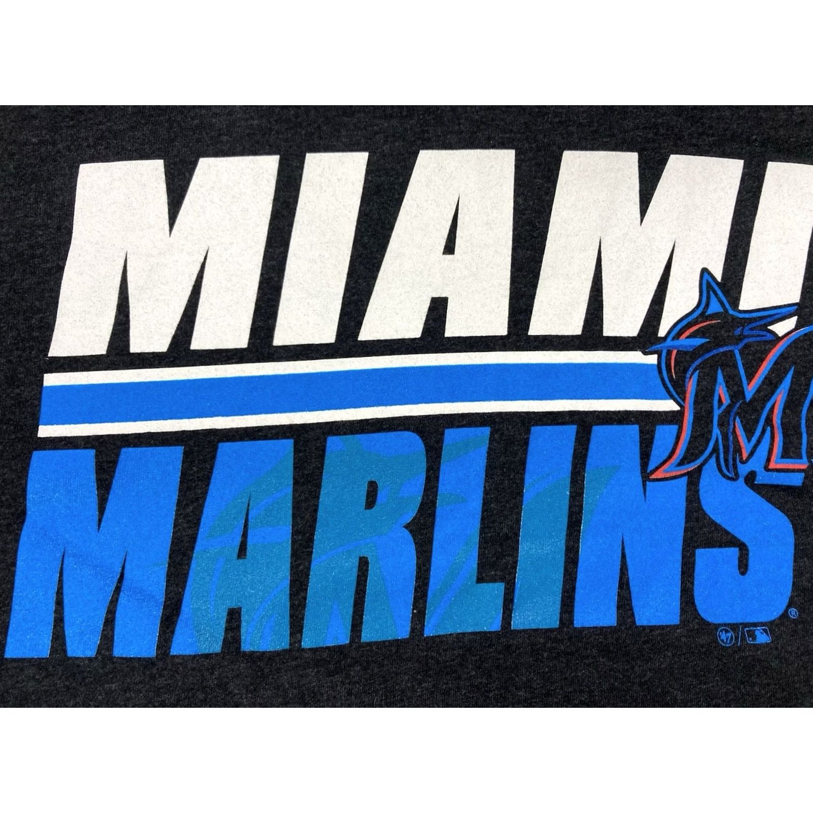 47 VINTAGE 47 MIAMI MARLINS T-SHIRT Men Large Black Heather Short Sleeve Logo Graphic Print Crew Neck XS Size US L / EU 52-54 / 3 - 2 Thumbnail