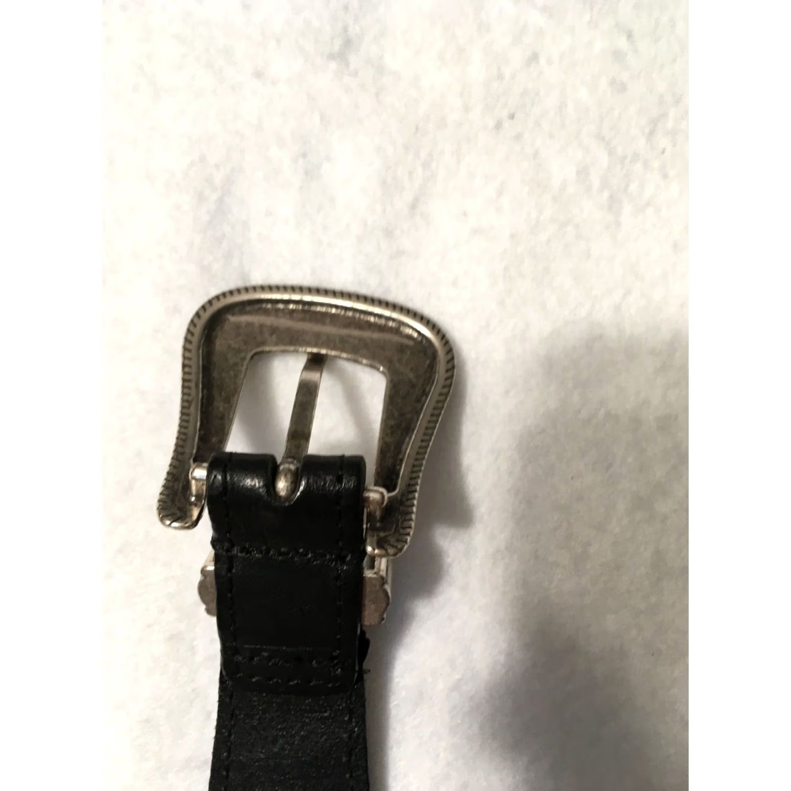 Massimo Dutti Massimo Dutti Belt Black Leather Buckle silver Tone 32 34 36 mens womens Size ONE SIZE - 7 Thumbnail