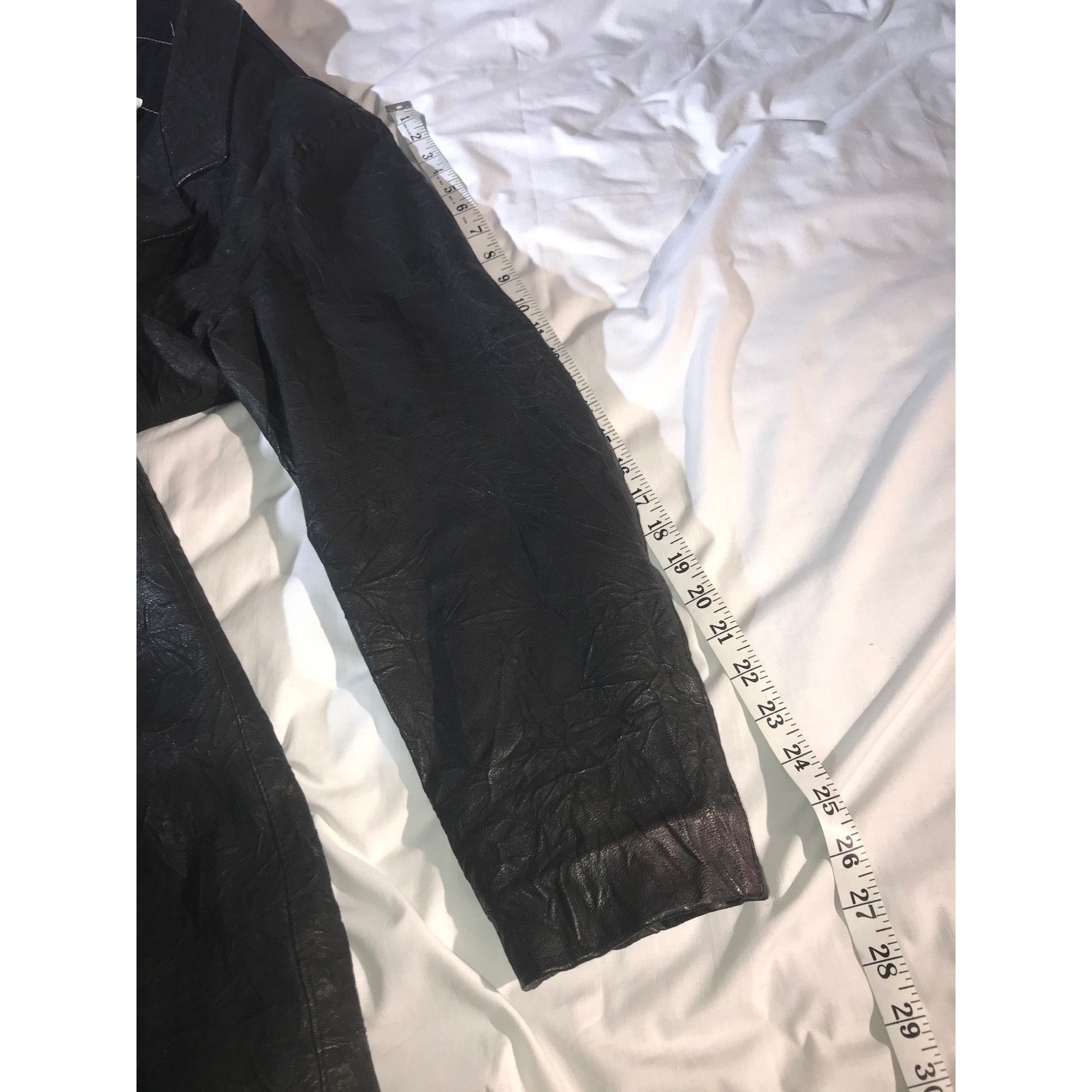 Vintage Canadian Made Men's Black Crinkled Leather Duster Buster Size US S / EU 44-46 / 1 - 7 Thumbnail