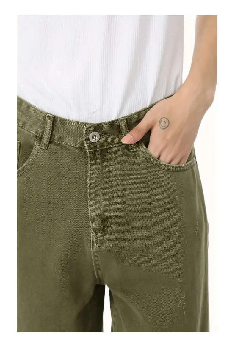 Japanese Brand Green Wide Leg Denim Baggy Jeans Size US 30 / EU 46 - 3 Thumbnail
