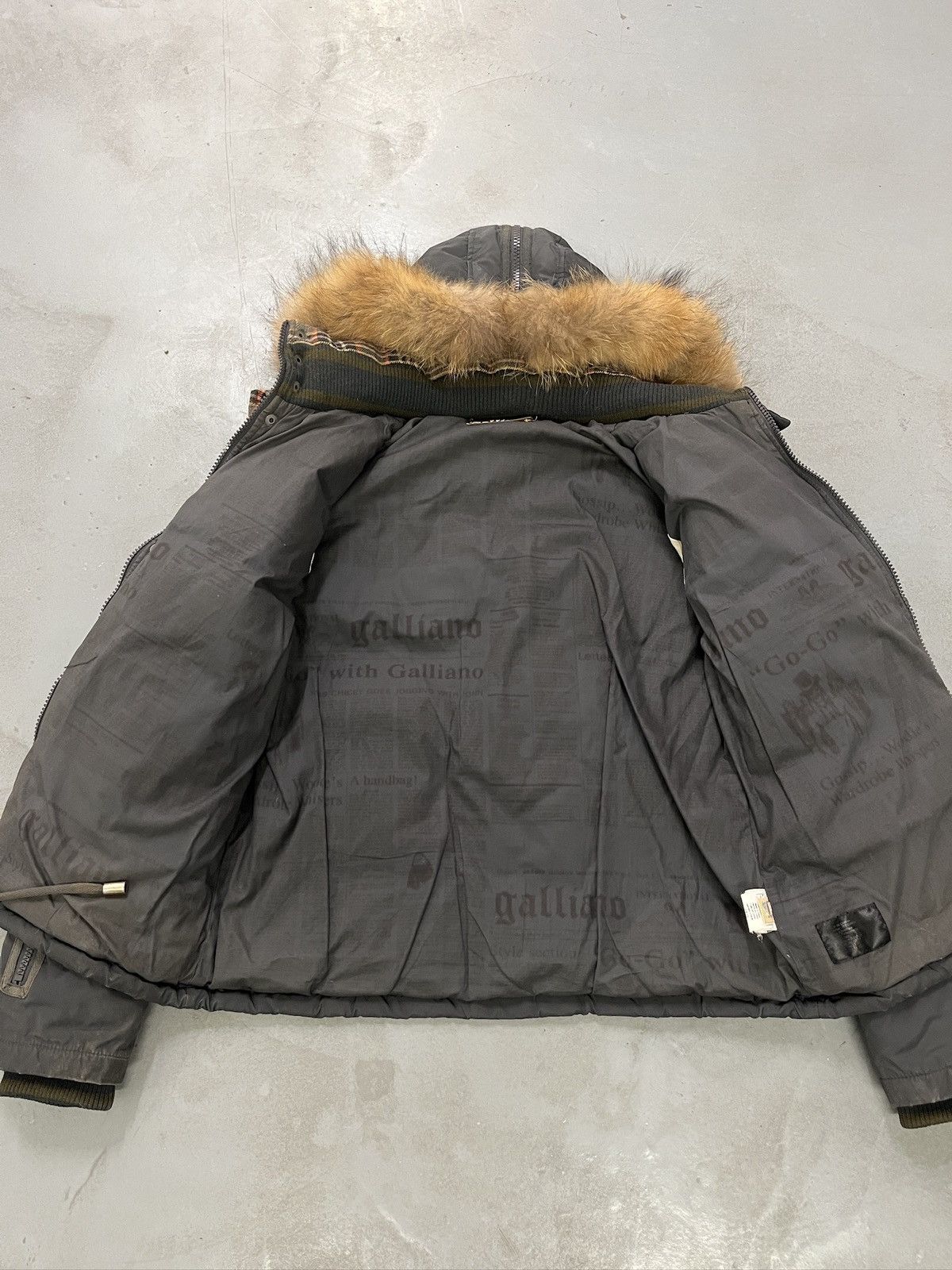 John Galliano John Galliano Tartan Panel Fur Hood Down Jacket Size US XL / EU 56 / 4 - 8 Thumbnail