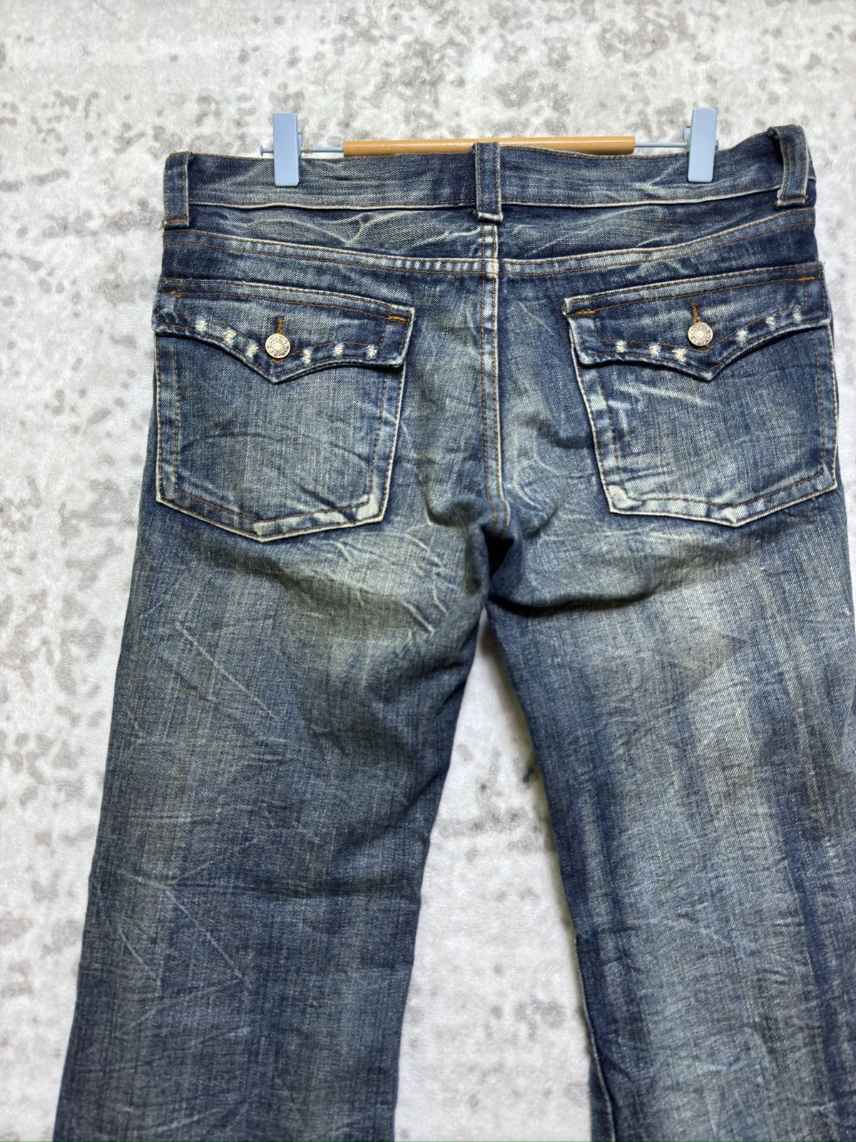 Hysteric Glamour K.U.I Japanese Distressed Flare Jeans Clawmark Archive Denim Size US 34 / EU 50 - 10 Thumbnail