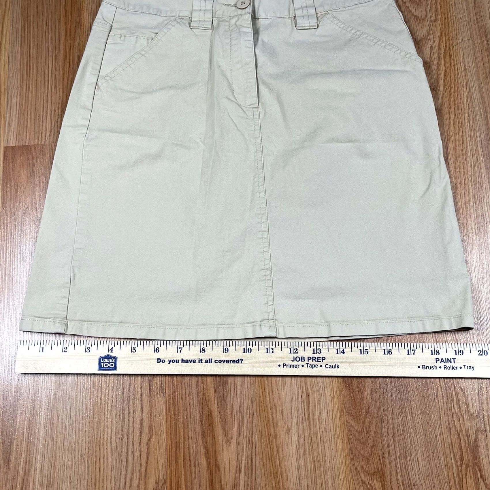 Talbots Talbots Skirt Women 6 Solid Beige Stretch Above Knee Length Straight Pencil Size 28" / US 6 / IT 42 - 6 Thumbnail