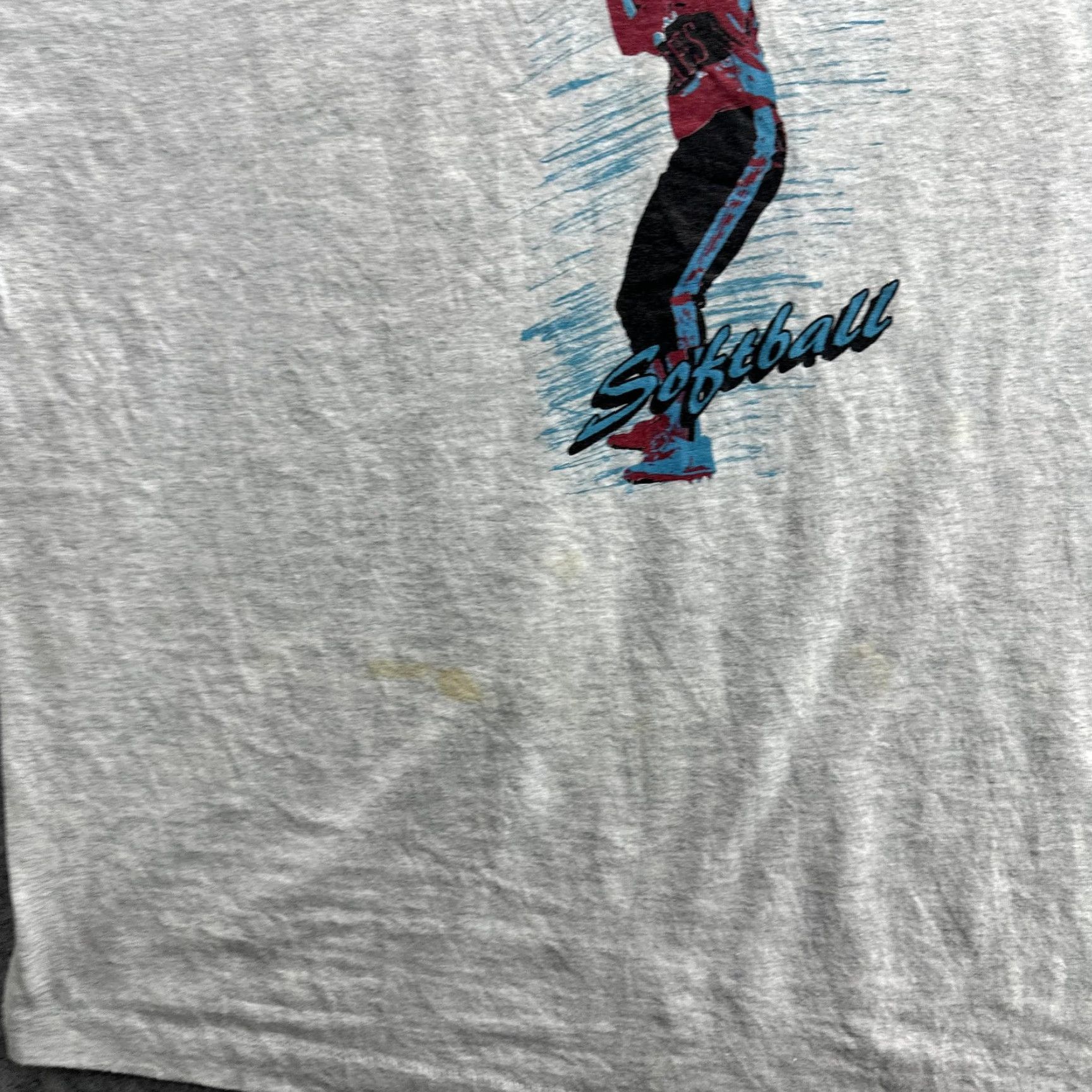 Fruit Of The Loom VINTAGE Mt Pleasant Softball Shirt Mens XL Gray Fruit of the Loom Graphic 90s Tee Size US XL / EU 56 / 4 - 6 Thumbnail