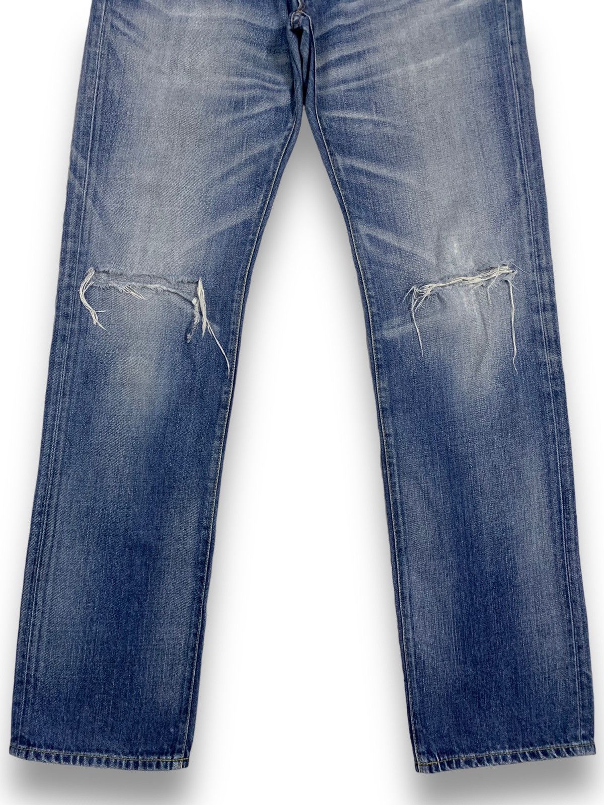 Japanese Brand Vintage Back Number Whiskers Straight Leg Distressed Jeans Size US 32 / EU 48 - 9 Thumbnail