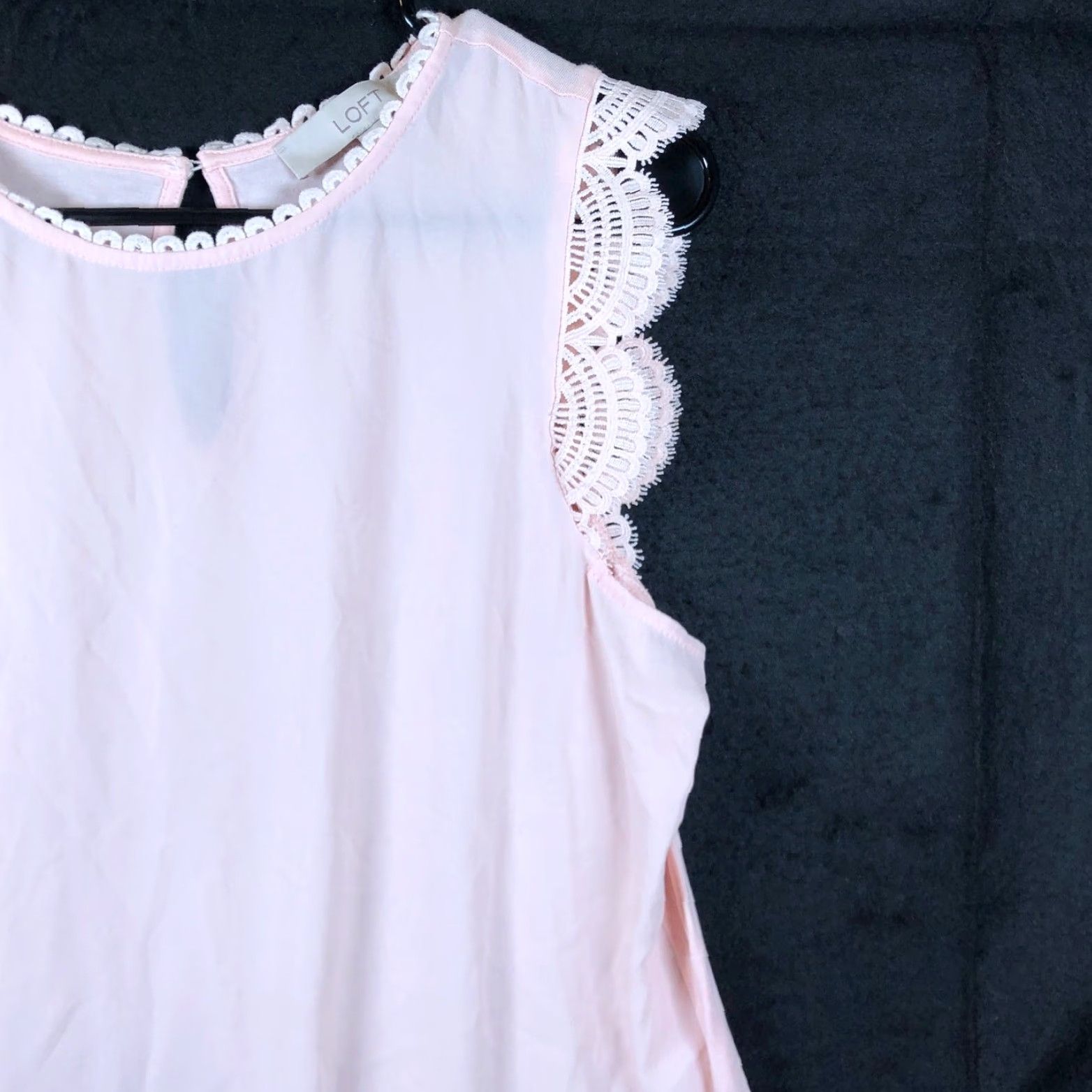 Ann Taylor LOFT Womens Blouse Pink Sleeveless Crew Neck Tank Sheer Lightweight Chiffon M Casual Workwear Size M / US 6-8 / IT 42-44 - 5 Thumbnail