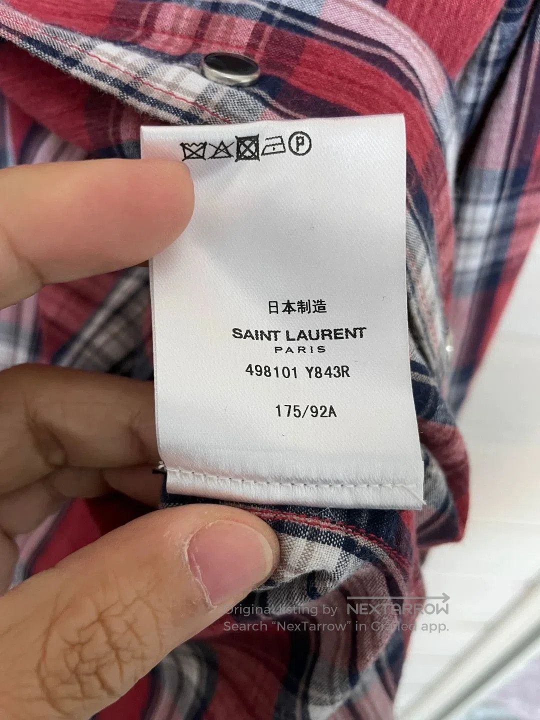 Saint Laurent Paris Saint Laurent Men's Check Shirt. Size US S / EU 44-46 / 1 - 5 Thumbnail