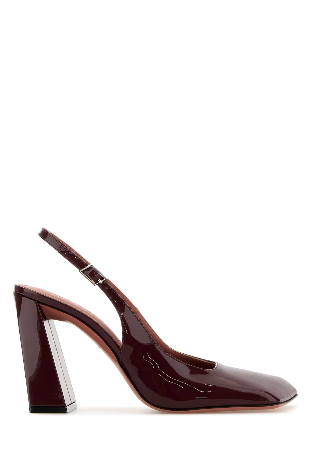 Amina Muaddi Grape Leather Charlotte Pumps Size US 8 / IT 38 - 1 Thumbnail