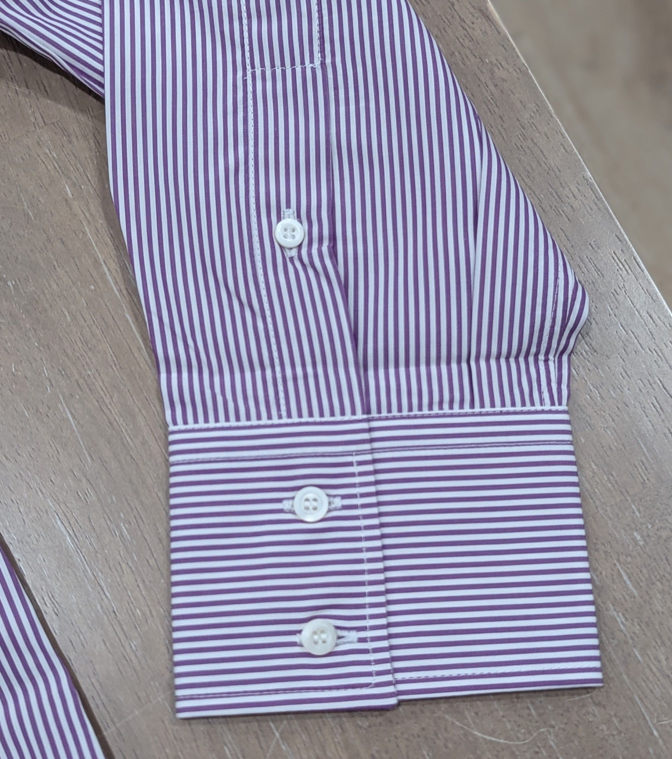 Brunello Cucinelli Striped LS Button Up Shirt Purple XL Shirts Button Ups