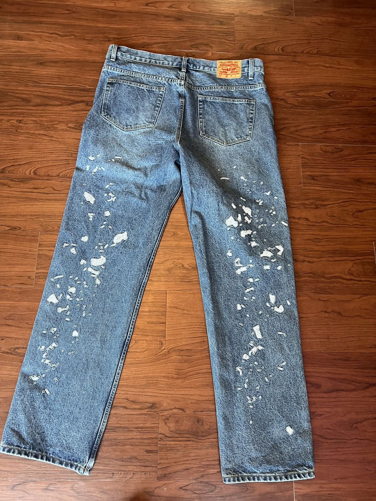 Fugazi Fugazi Chain Splatter Jeans Dark Washed XL Size US 36 / EU 52 - 6 Thumbnail
