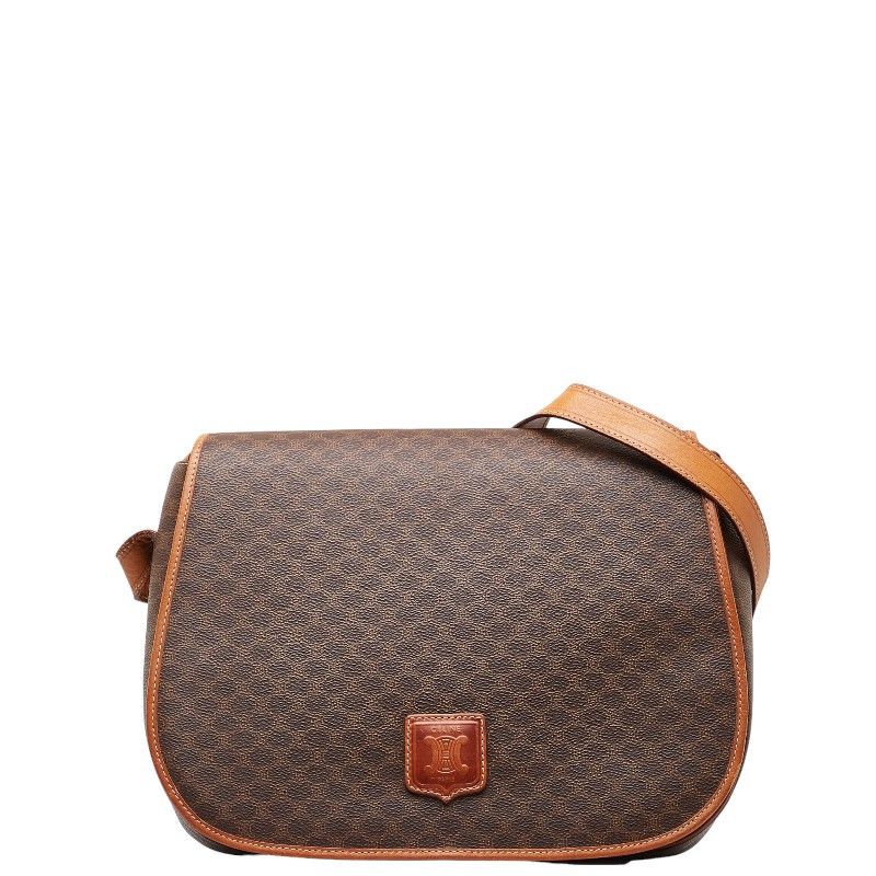 image of Celine Macadam Canvas Crossbody Bag in Brown, Women's