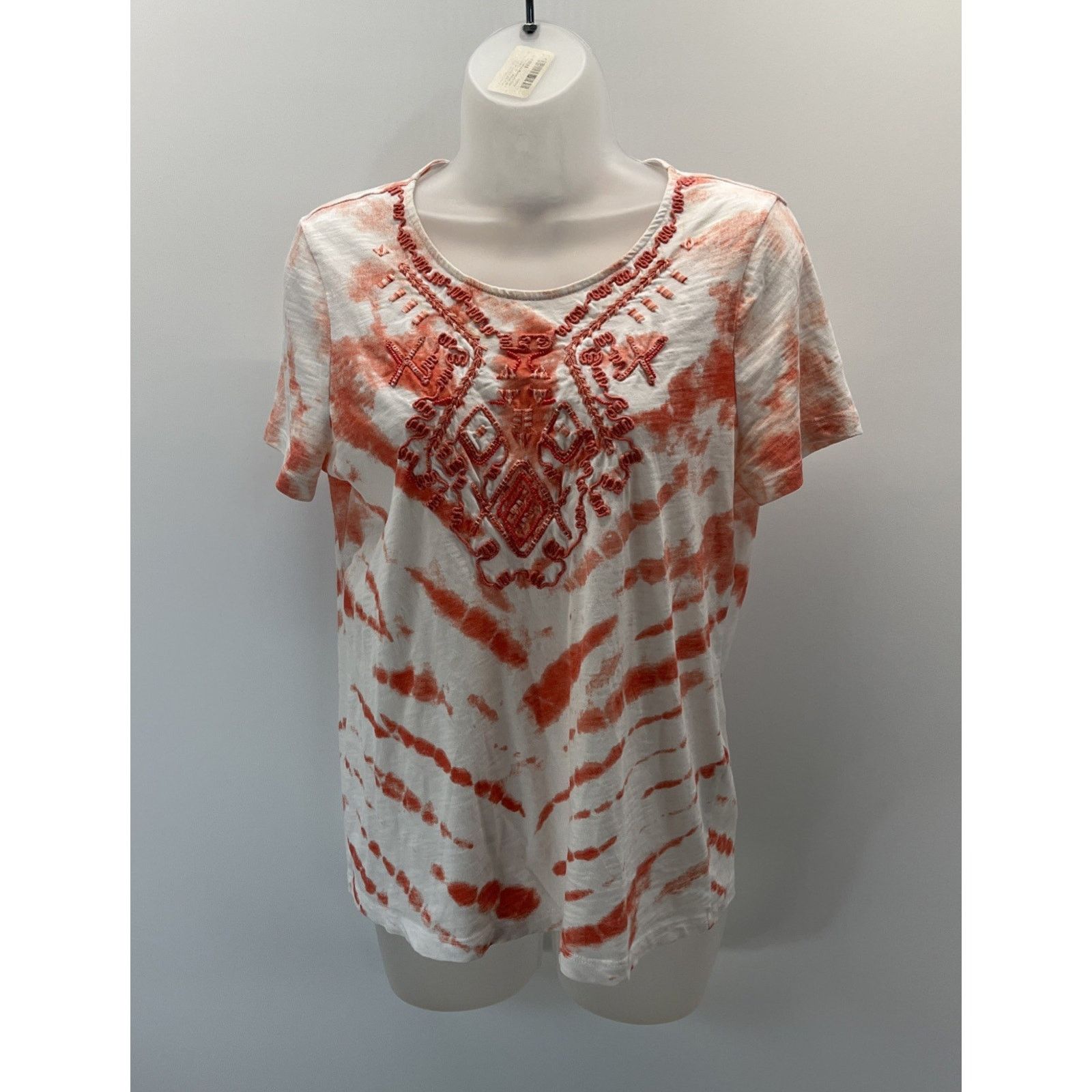 Chicos Chicos womens Top Size 0 Small Peach print T-shirt Size S / US 4 / IT 40 - 1 Thumbnail