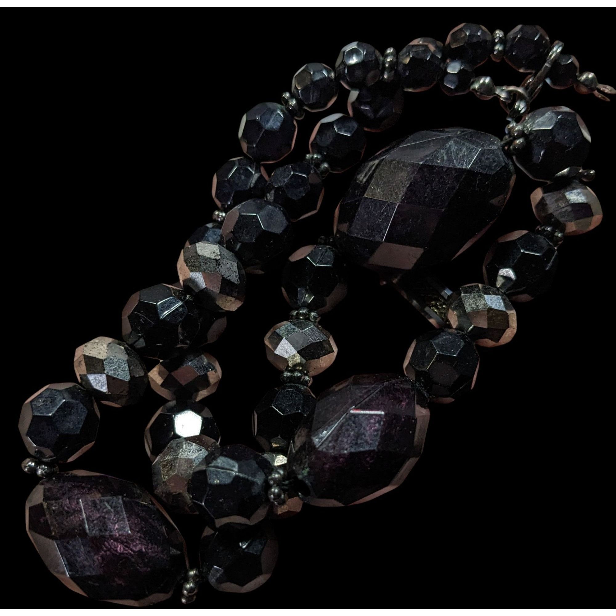 Other Chunky Gothic Black Beaded Necklace With Metallic Accents Size ONE SIZE - 3 Thumbnail