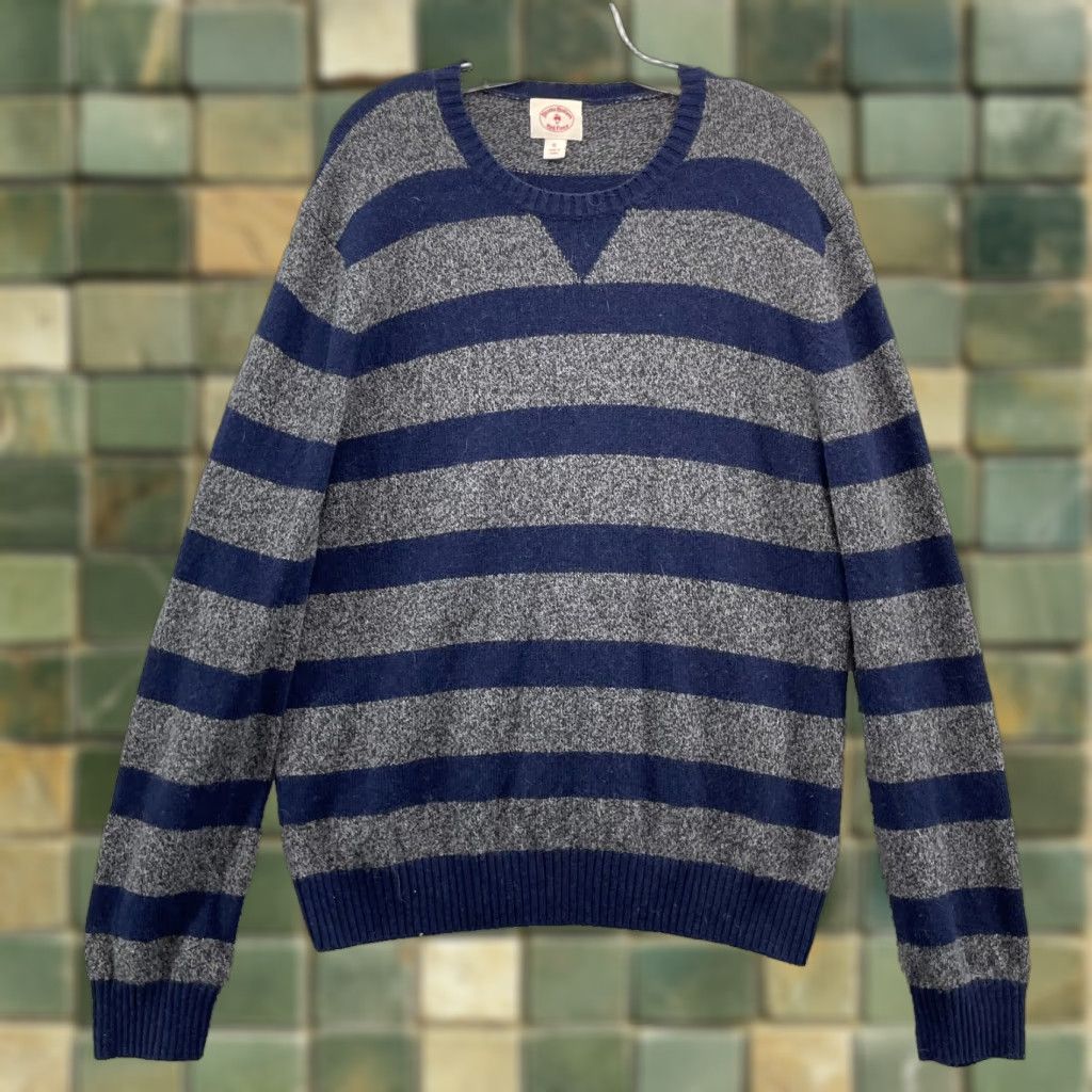 Brooks Brothers Brooks Brothers Wool Blend Sweater Men's XL Navy Stripe Academia Preppy Size US XL / EU 56 / 4 - 1 Thumbnail