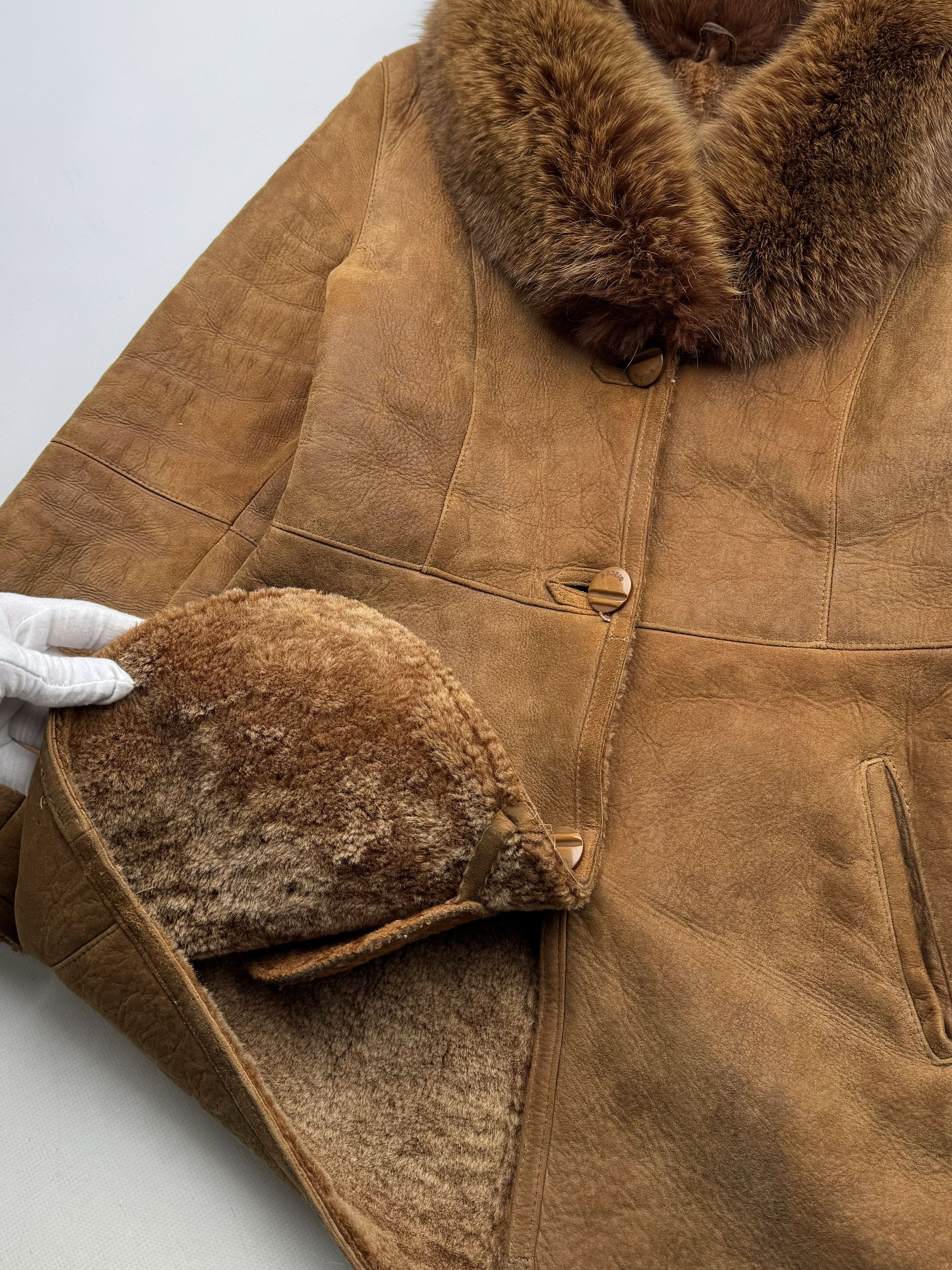 Japanese Brand 90's Real Sheepskin Coat With Real Fur Neck B99(V252)E2 Size M / US 6-8 / IT 42-44 - 4 Thumbnail