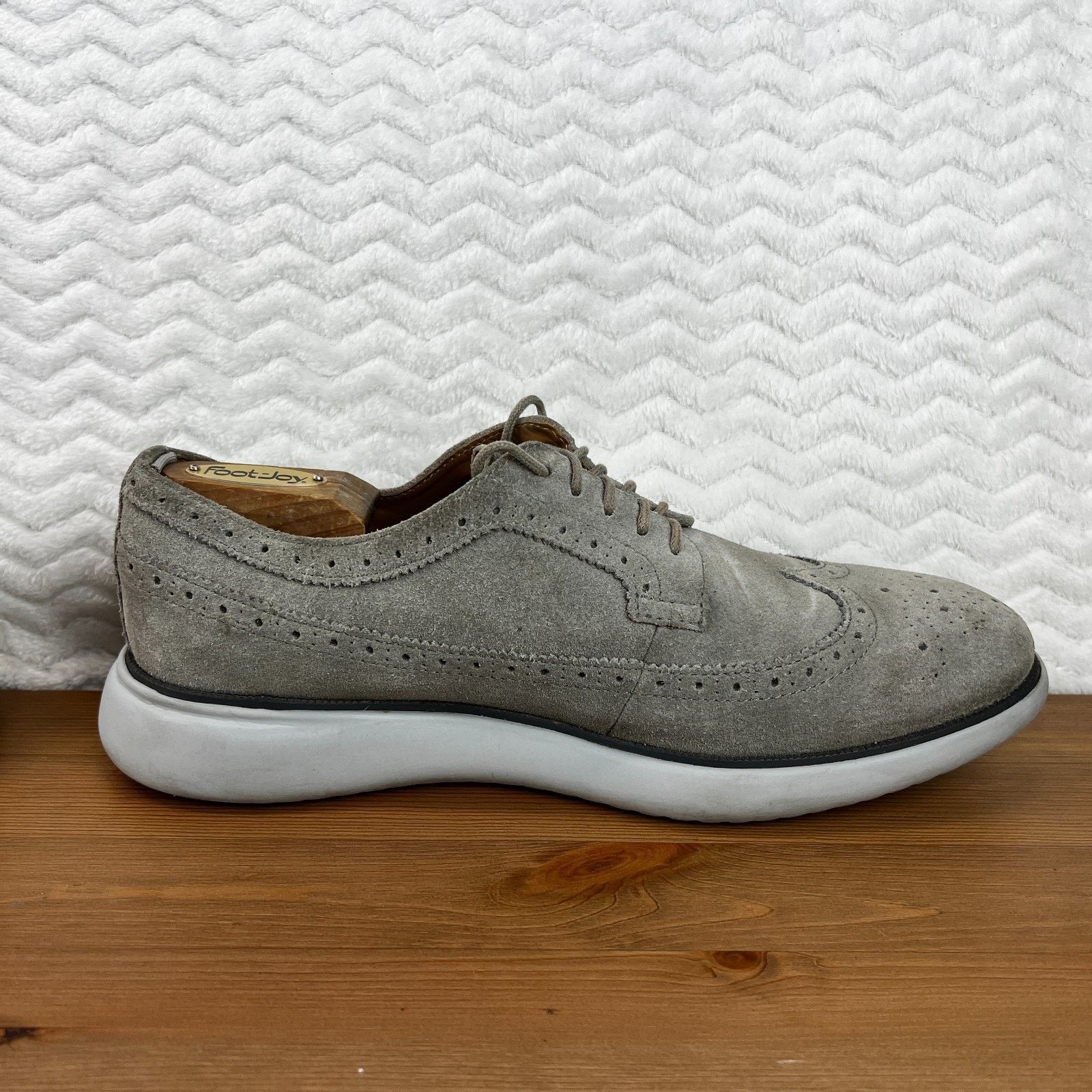 Geox Geox Mens Winfred Suede Shoes Gray Wingtip Brogues 42 US 9 Size US 9 / EU 42 - 11 Thumbnail