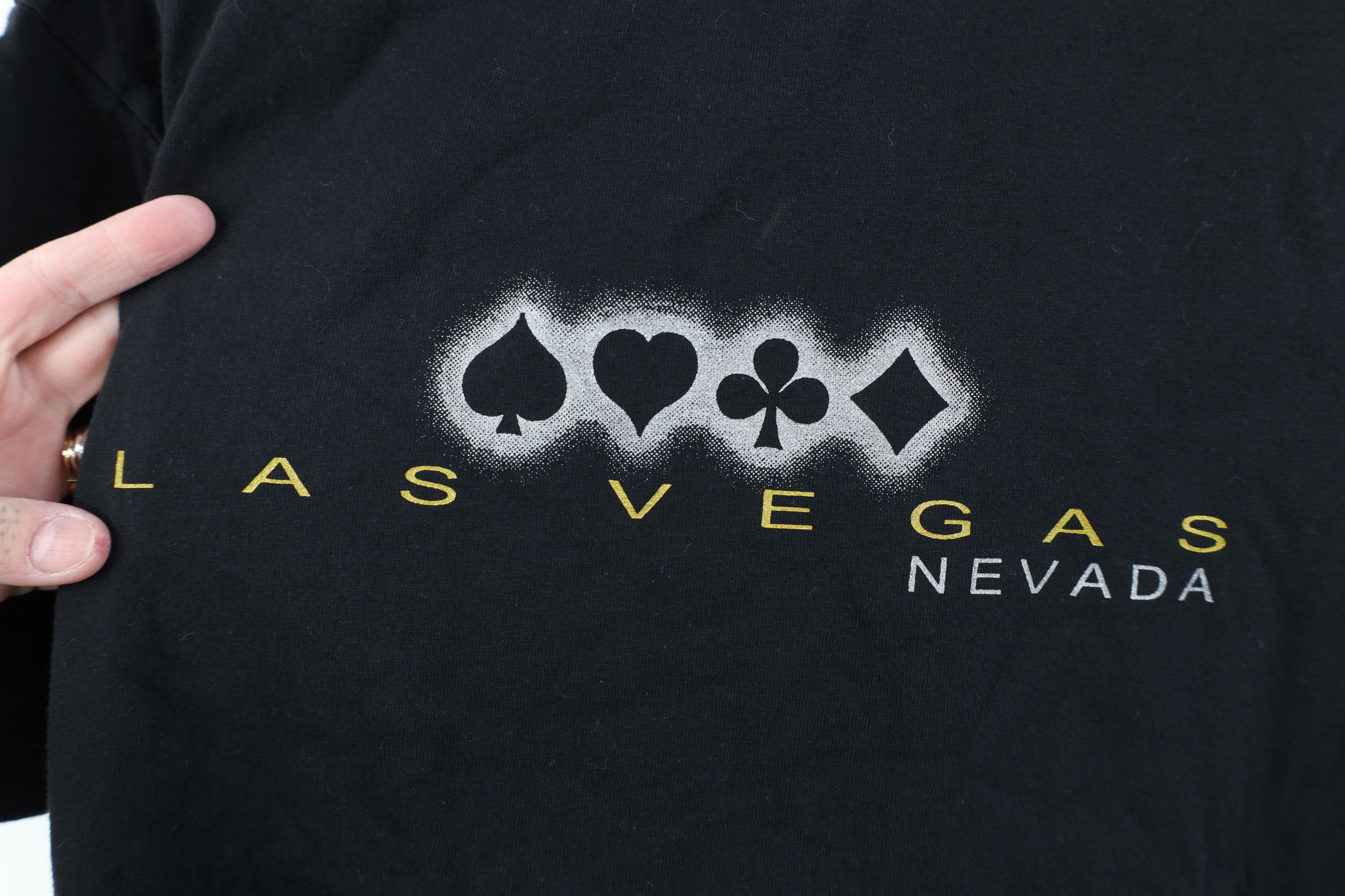 Vintage Vintage 90s Streetwear Nevada Cards Poker T-Shirt Black Size US XL / EU 56 / 4 - 4 Thumbnail