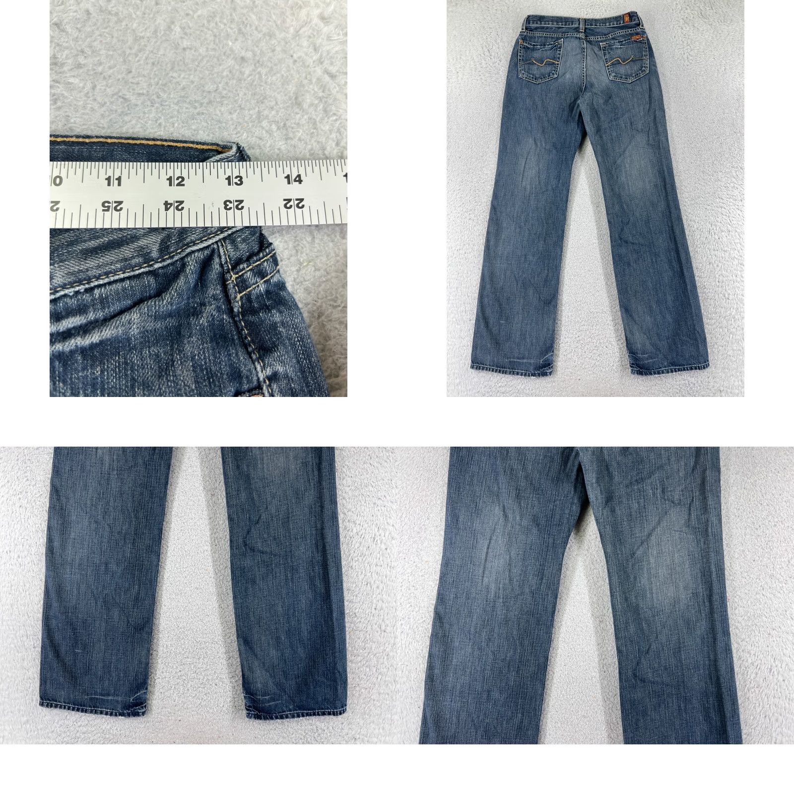 7 For All Mankind 7 For All Mankind Jeans Juniors 14 Blue Denim Straight Wide Leg 24x28 Jeans Womens 7 For All Mankind Jeans Size 36" / US 14 / IT 50 - 9 Thumbnail