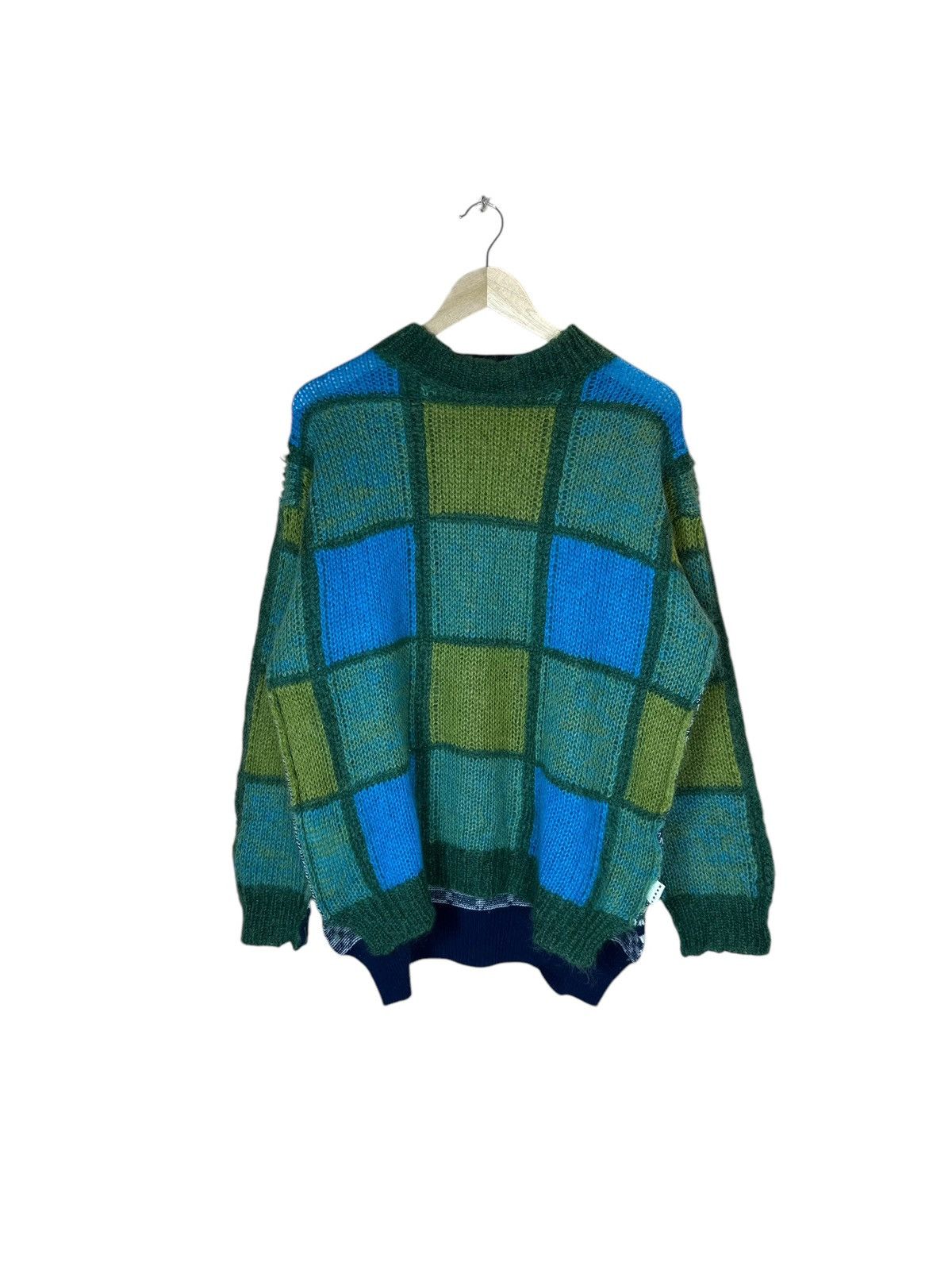 Marni Mohair half and half sweater green knit Sweater