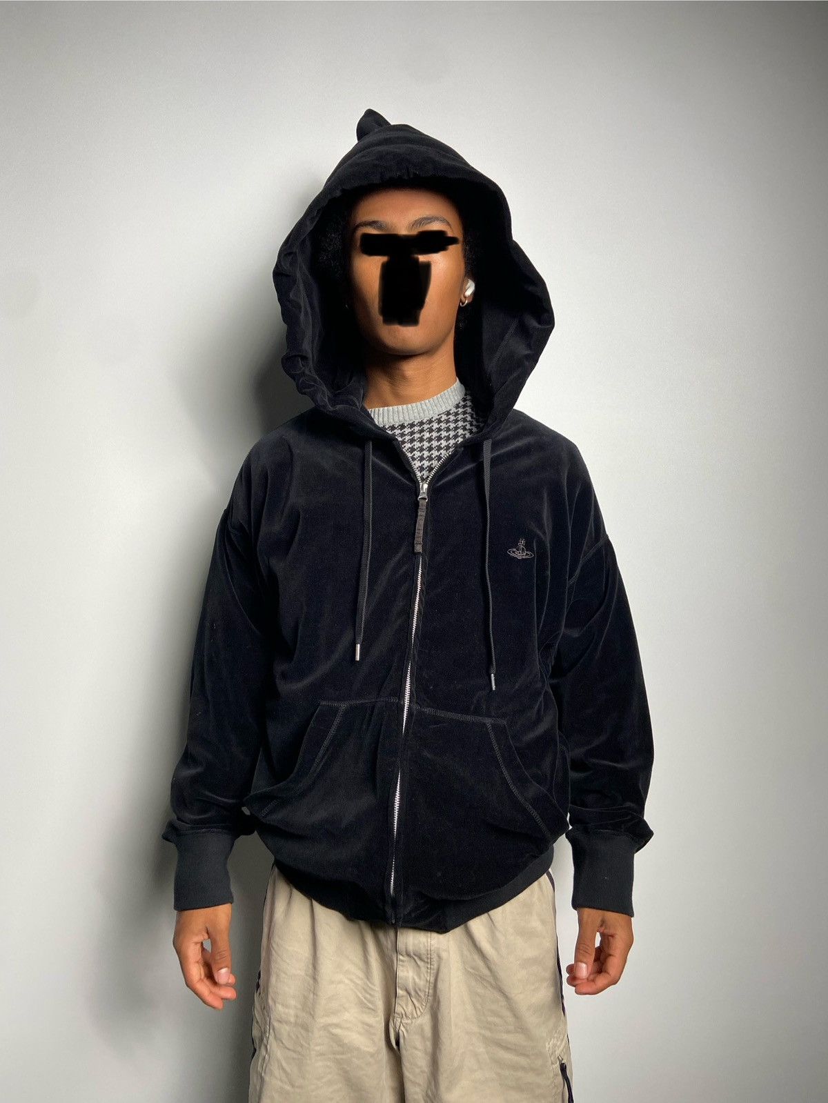 Vivienne Westwood Tokyo black chalice zip up jacket