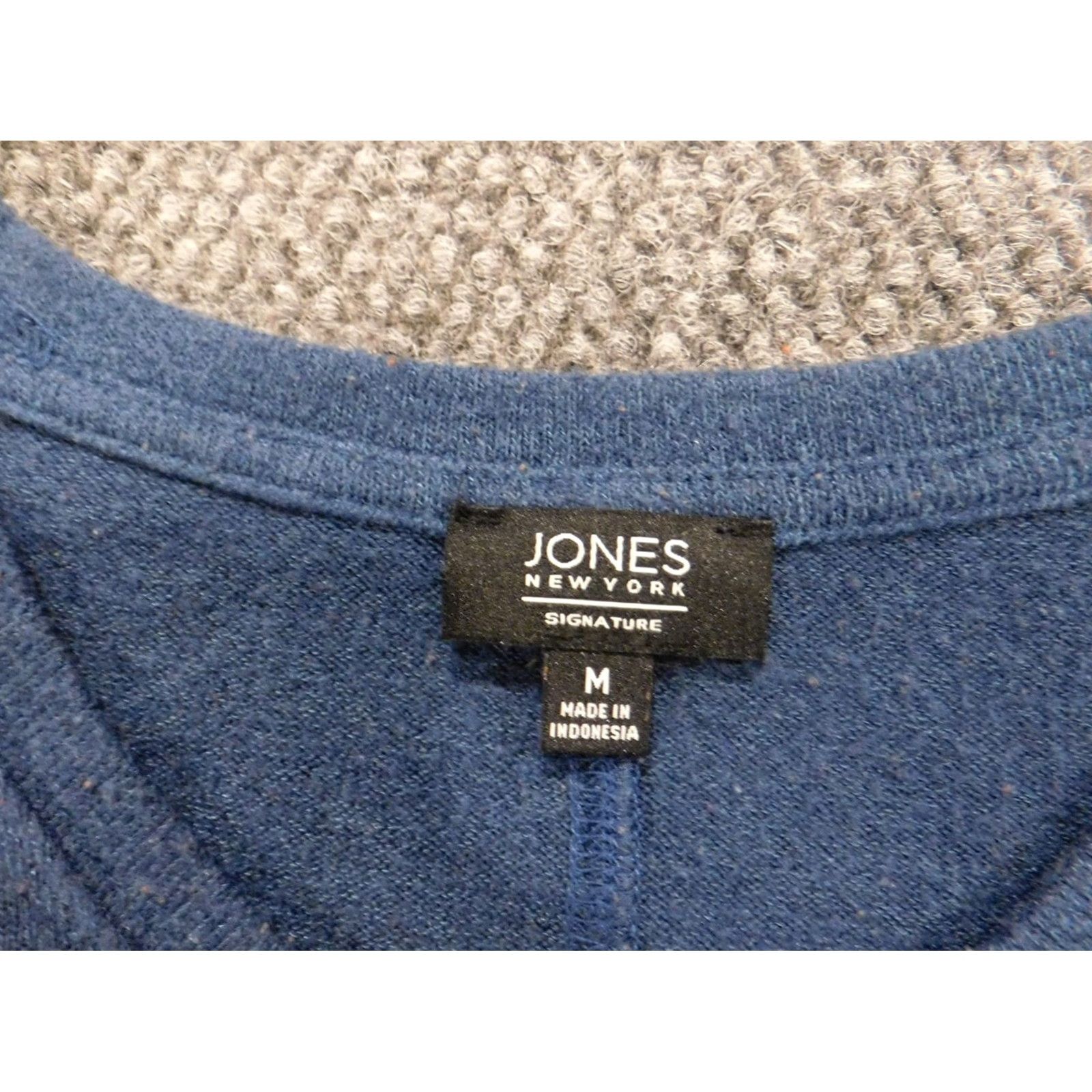 Jones New York Jones New York Womens Medium Blue Pullover Knit Sweatshirt Turtleneck Raglan Long Sleeve Cotton Polyester Logo Modern Stretch Sweater Size M / US 6-8 / IT 42-44 - 4 Thumbnail