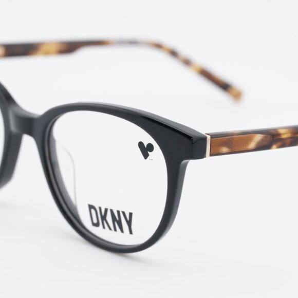 DKNY DKNY DK5050 001 Eyeglasses - Black/Havana 50mm Round Frame Size ONE SIZE - 2 Thumbnail