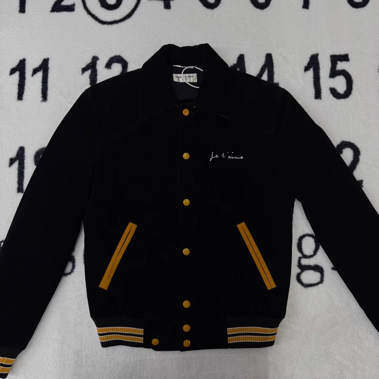 Saint Laurent Paris YSL Black & Yellow Corduroy Jacket Q10 Size US L / EU 52-54 / 3 - 1 Thumbnail