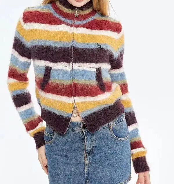 striped cardigan sweater
