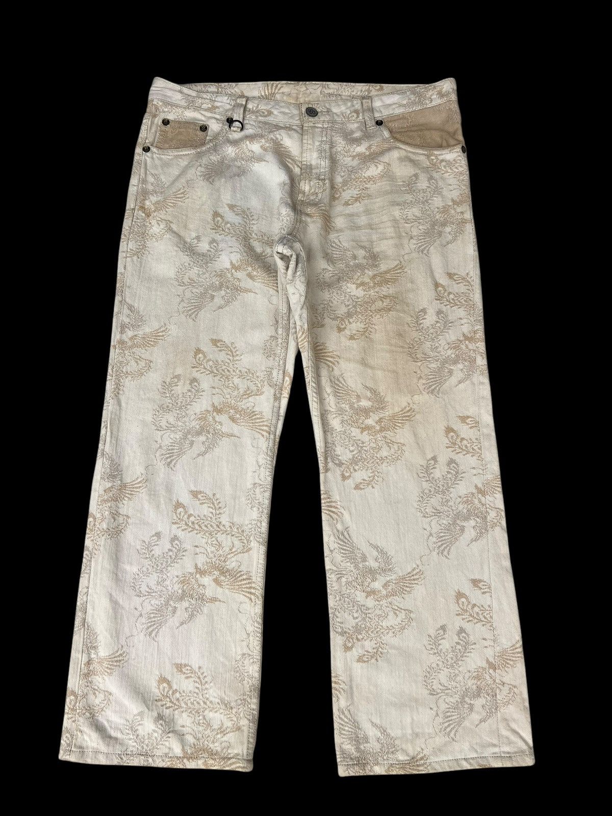 Vintage Dirty Mud Nishiki Oriental Brand Embroidery Denim Jeans Size US 38 / EU 54 - 1 Thumbnail