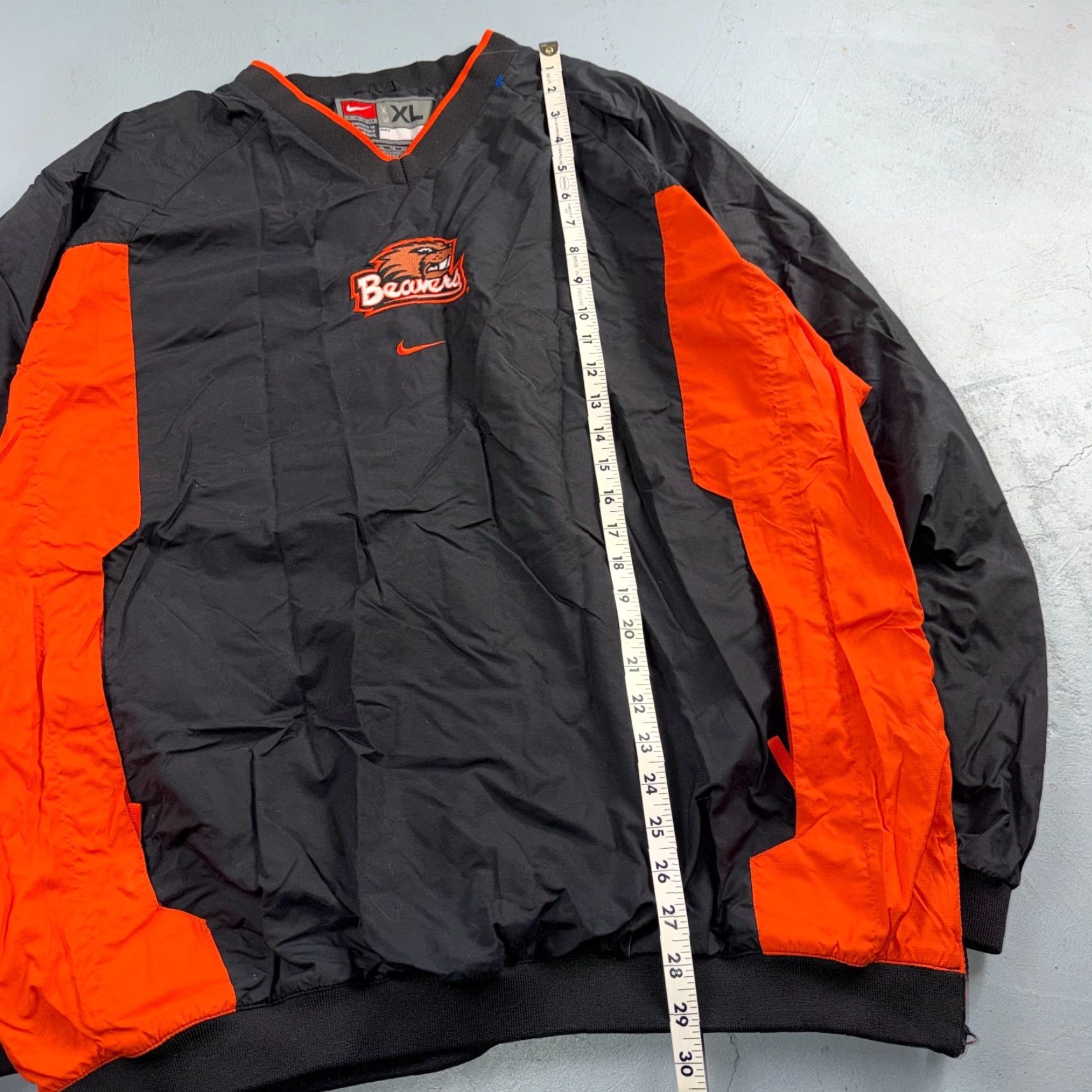 Nike VINTAGE Nike Oregon State University OSU Beavers Team Warm Up Jacket Center Swoosh Men XL Black Pullover Sweater Size US XL / EU 56 / 4 - 3 Thumbnail