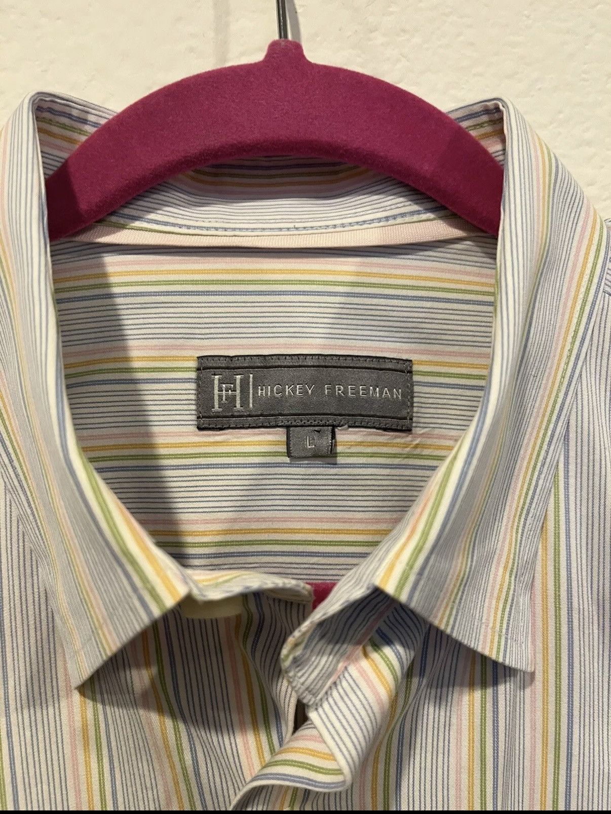 Hickey Freeman Hickey Freeman Men’s Large Button Up Multicolor Striped Size US L / EU 52-54 / 3 - 2 Thumbnail