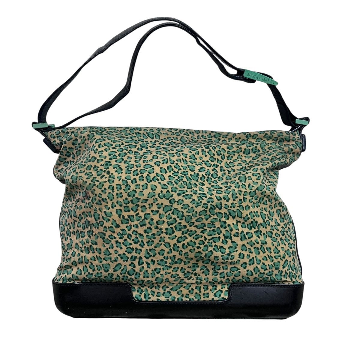 Bottega Veneta Authentic Vtg Bottega Vaneta Green Leopard Nylon Shoulder Size ONE SIZE - 1 Thumbnail
