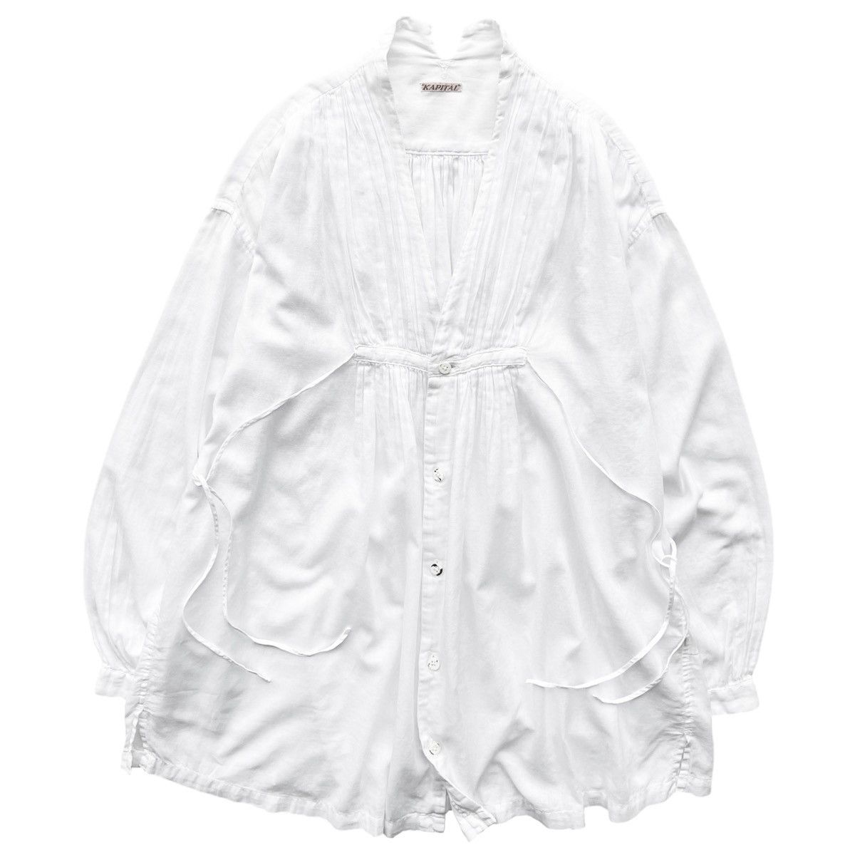 Kapital × Kapital Kountry ‘KAPITAL’ BLOUSES FISHERMAN’S WHITE OVERSIZED SHIRT Size US S / EU 44-46 / 1 - 2 Thumbnail