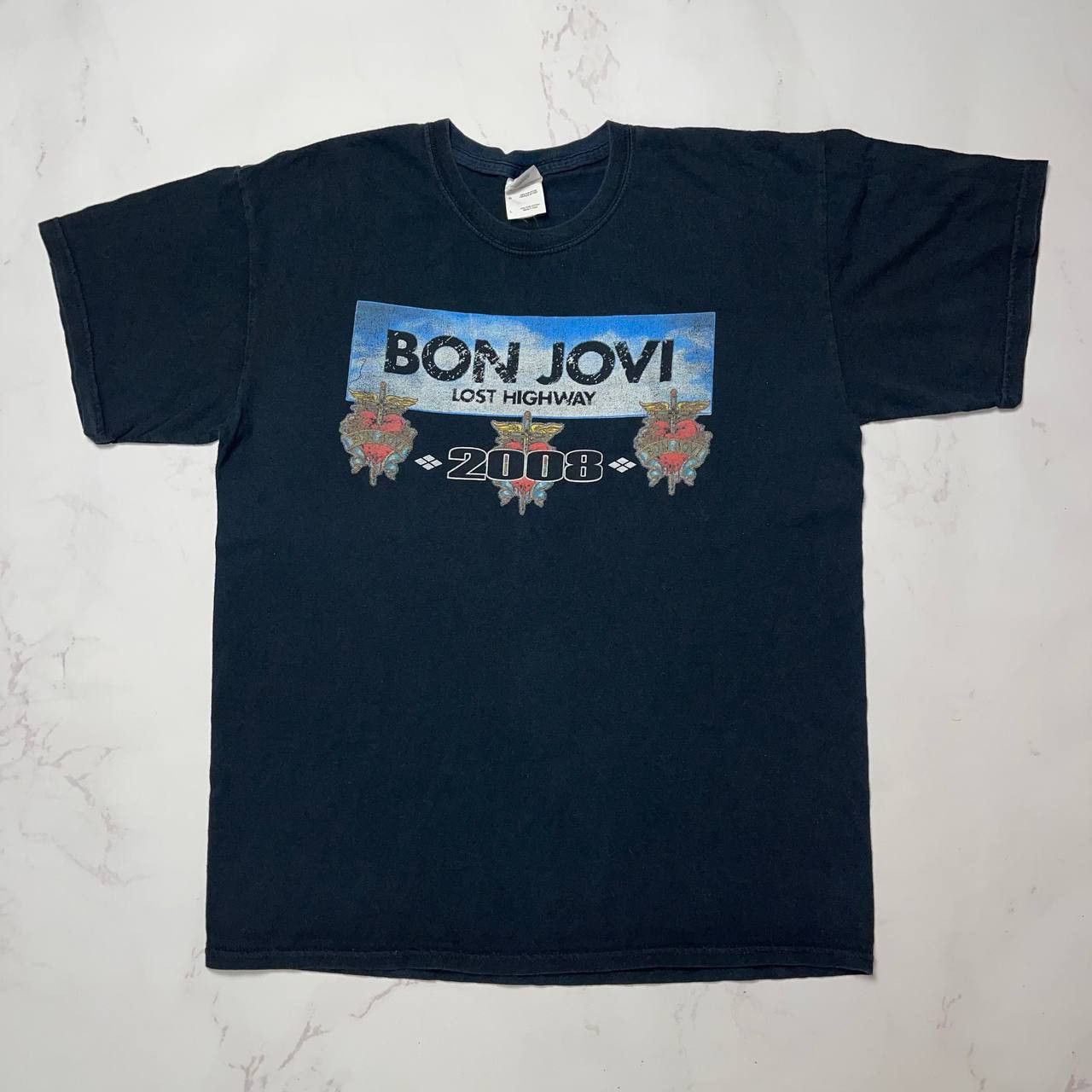 Gildan BON JOVI The Lost Highway Tour 2008 Size L Overseas Tour EUC Size US L / EU 52-54 / 3 - 1 Thumbnail