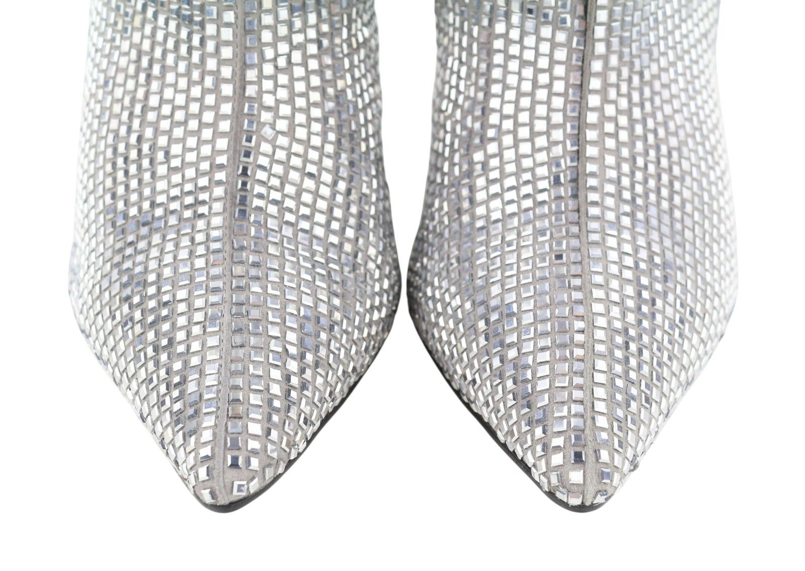 LOLA CRUZ KOILO EU36 Silver Suede Shiny Glitter Ankle 87544