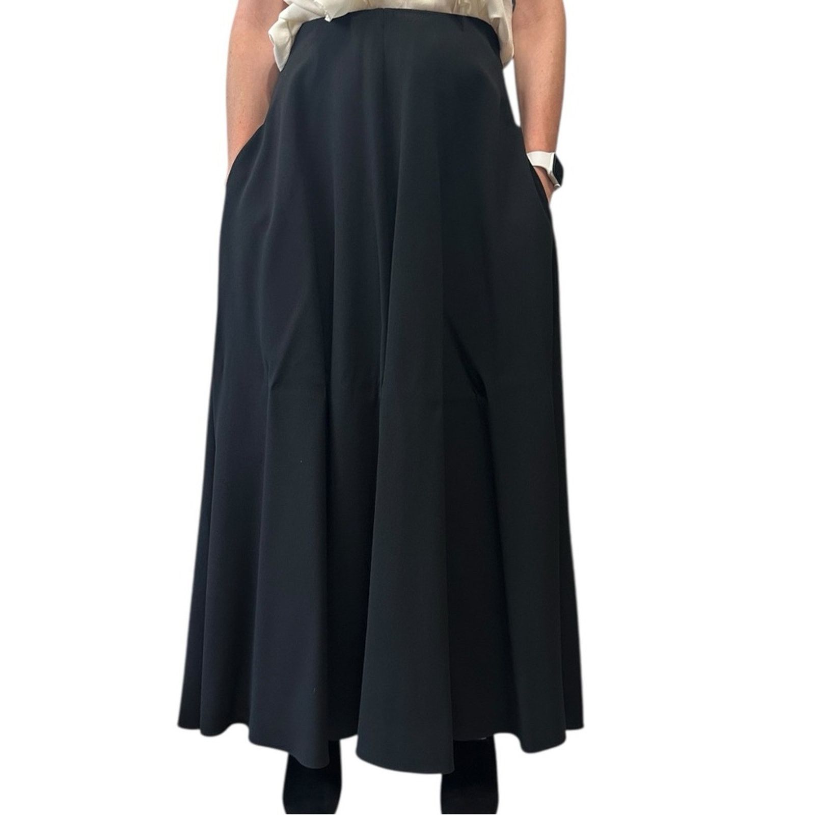 The Row Mara Stretch Crepe Skirt Black size US 2 Pockets Authentic Size 26" / US 2 / IT 38 - 3 Thumbnail