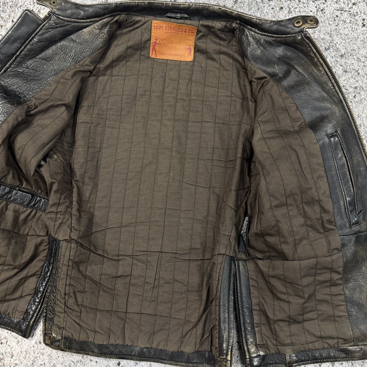 Levi's Vintage Levi's Faded Leather Cafe Racer Style Zip Jacket Size US S / EU 44-46 / 1 - 13 Thumbnail