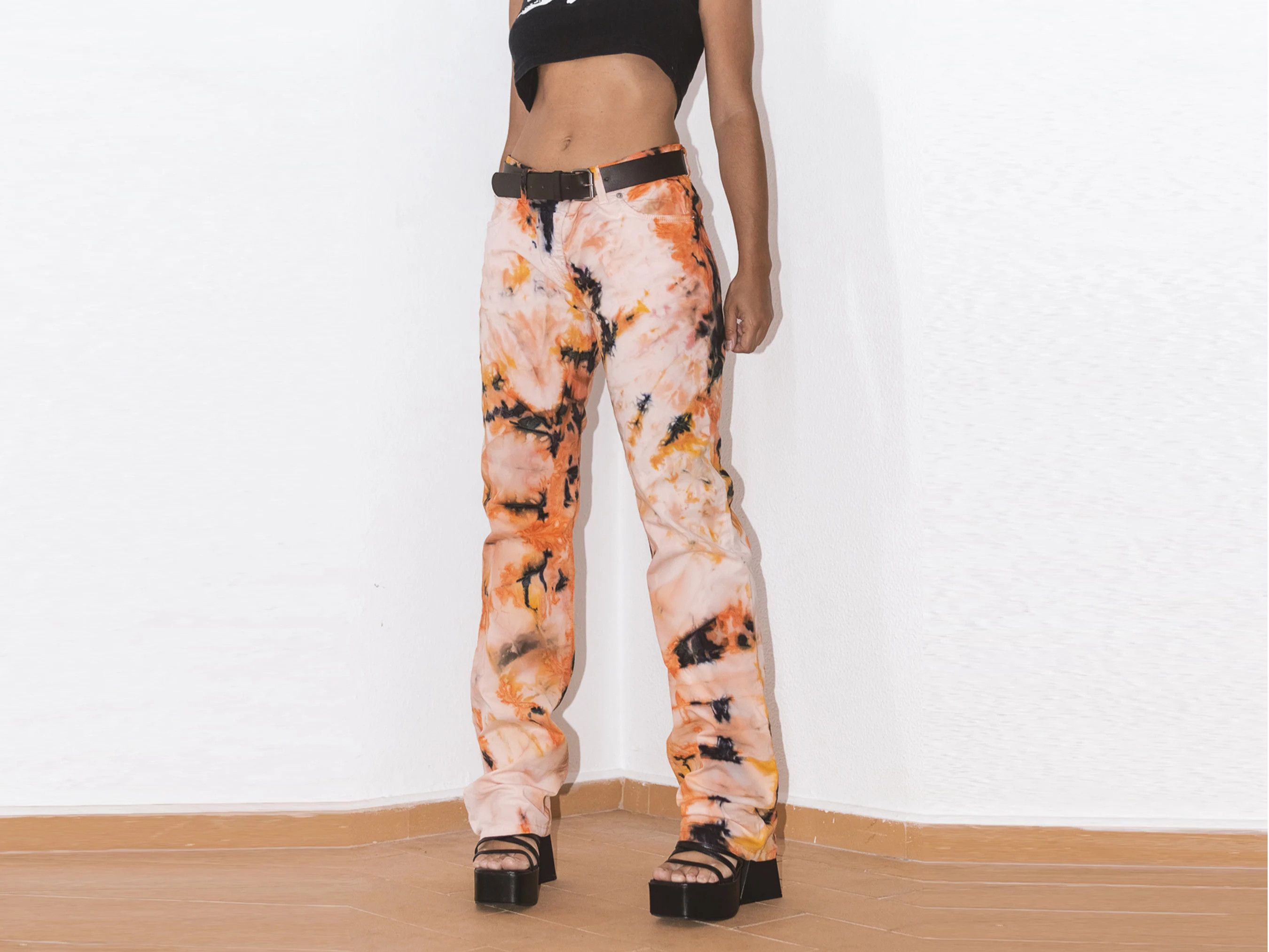 Designer × Japanese Brand × Vintage Vintage Hugo Boss Tie Dye Straight Pants Y2k Size 32" / US 10 / IT 46 - 2 Thumbnail