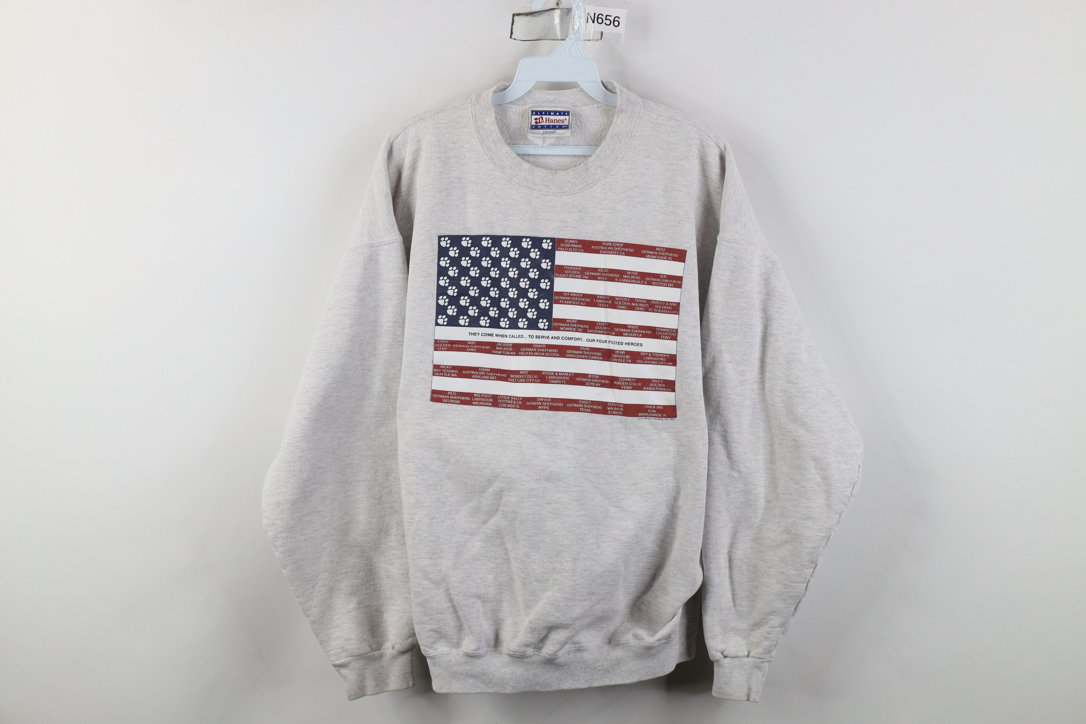 Vintage Vintage Y2K 2001 K9 Dog Memorial USA Flag Sweatshirt Size XL / US 12-14 / IT 48-50 - 1 Thumbnail
