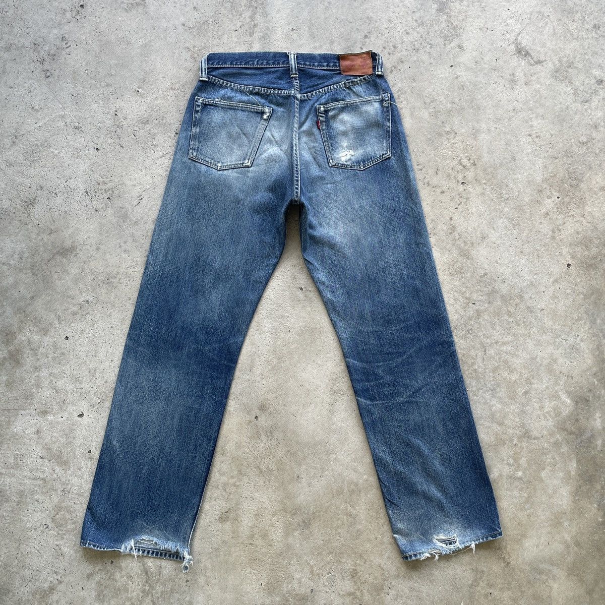 Japanese Brand Vintage Japan Red Line Distressed Denim Faded Jeans Pants Size US 29 - 11 Thumbnail