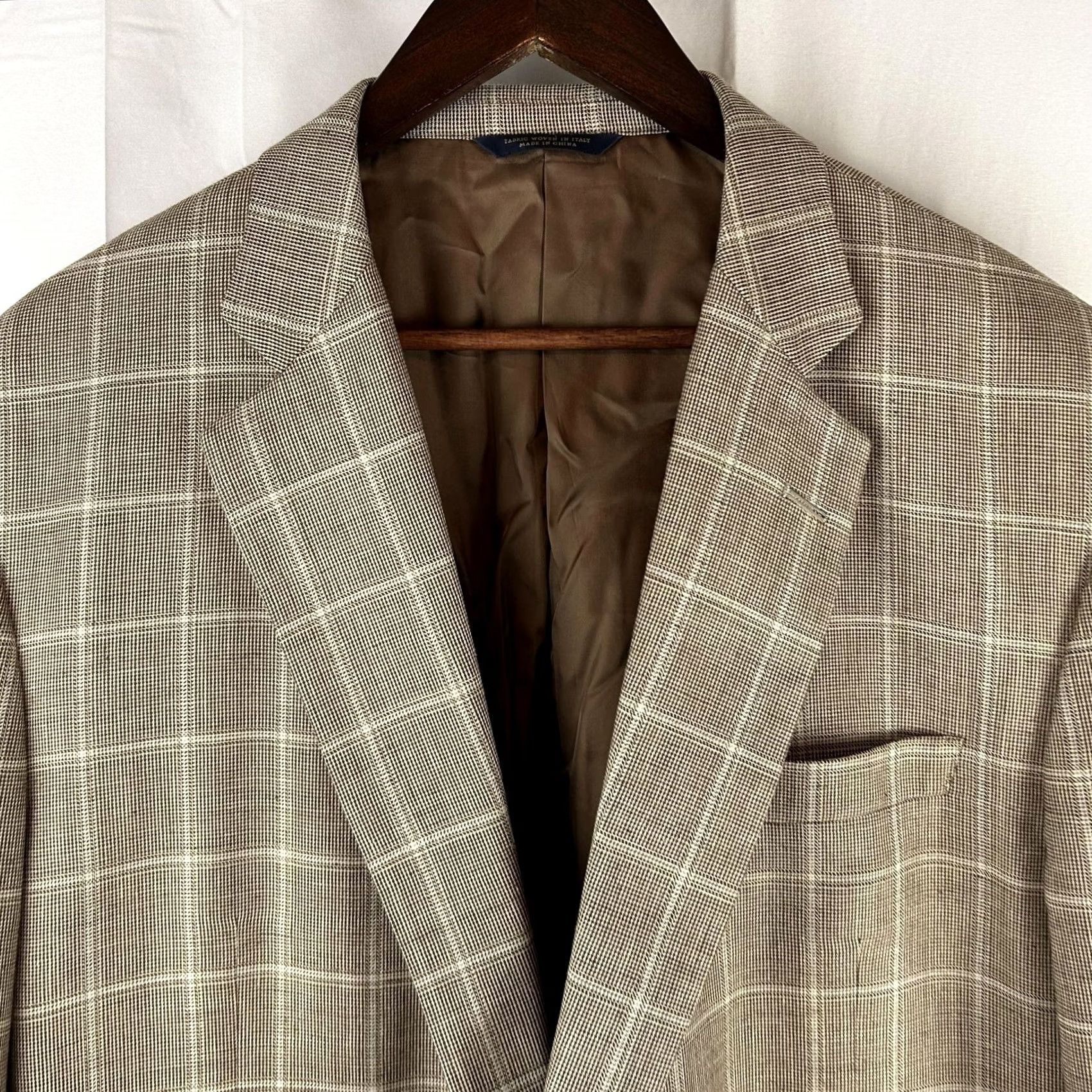 Brooks Brothers Brooks Brothers Coat Mens 48 Beige Sport 48R Brown Windowpane Madison Full Canvas Size US M / EU 48-50 / 2 - 2 Thumbnail
