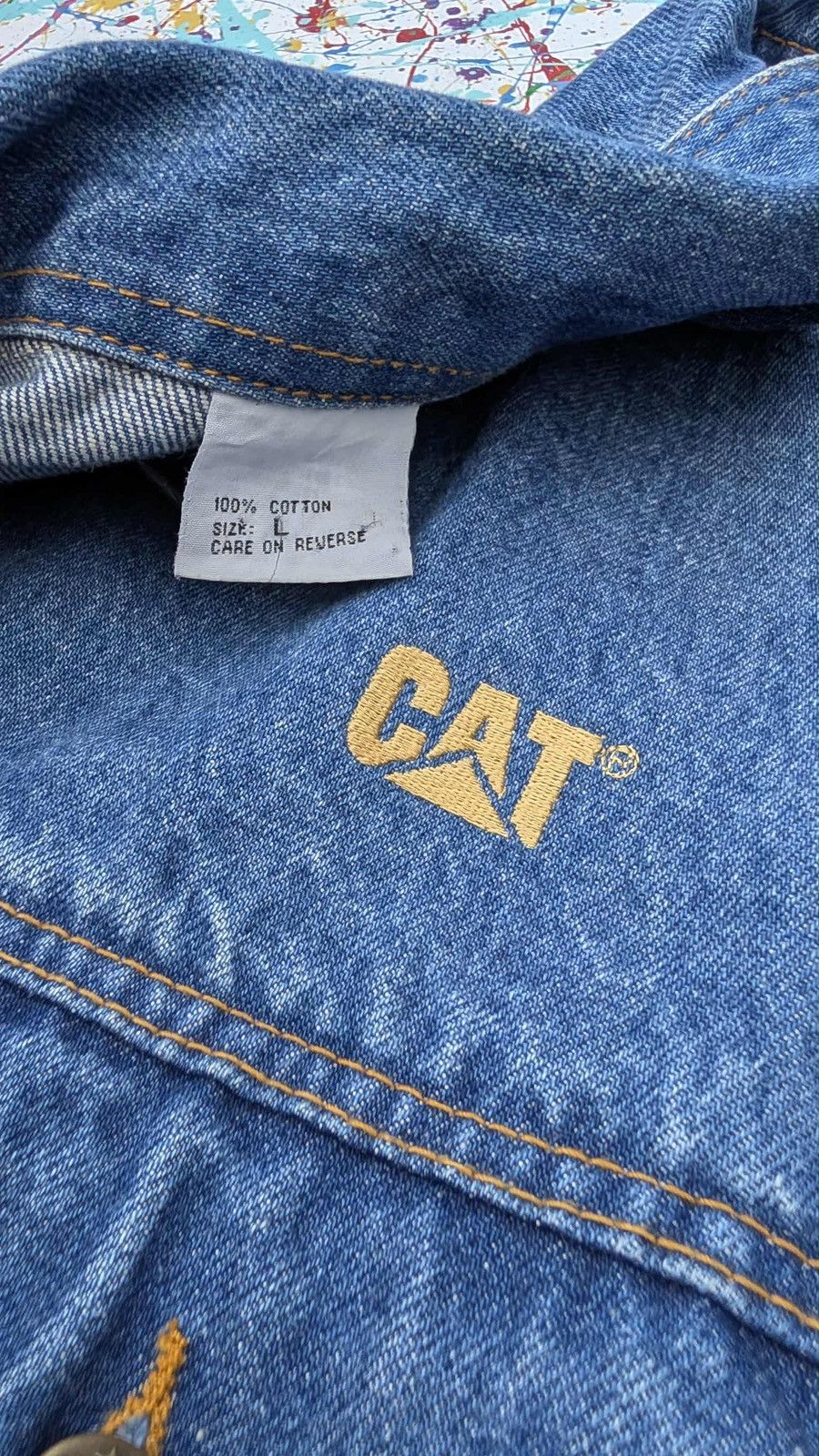 Caterpillar Vintage cat denim jacket caterpillar equipment 90s Large Size US L / EU 52-54 / 3 - 11 Thumbnail