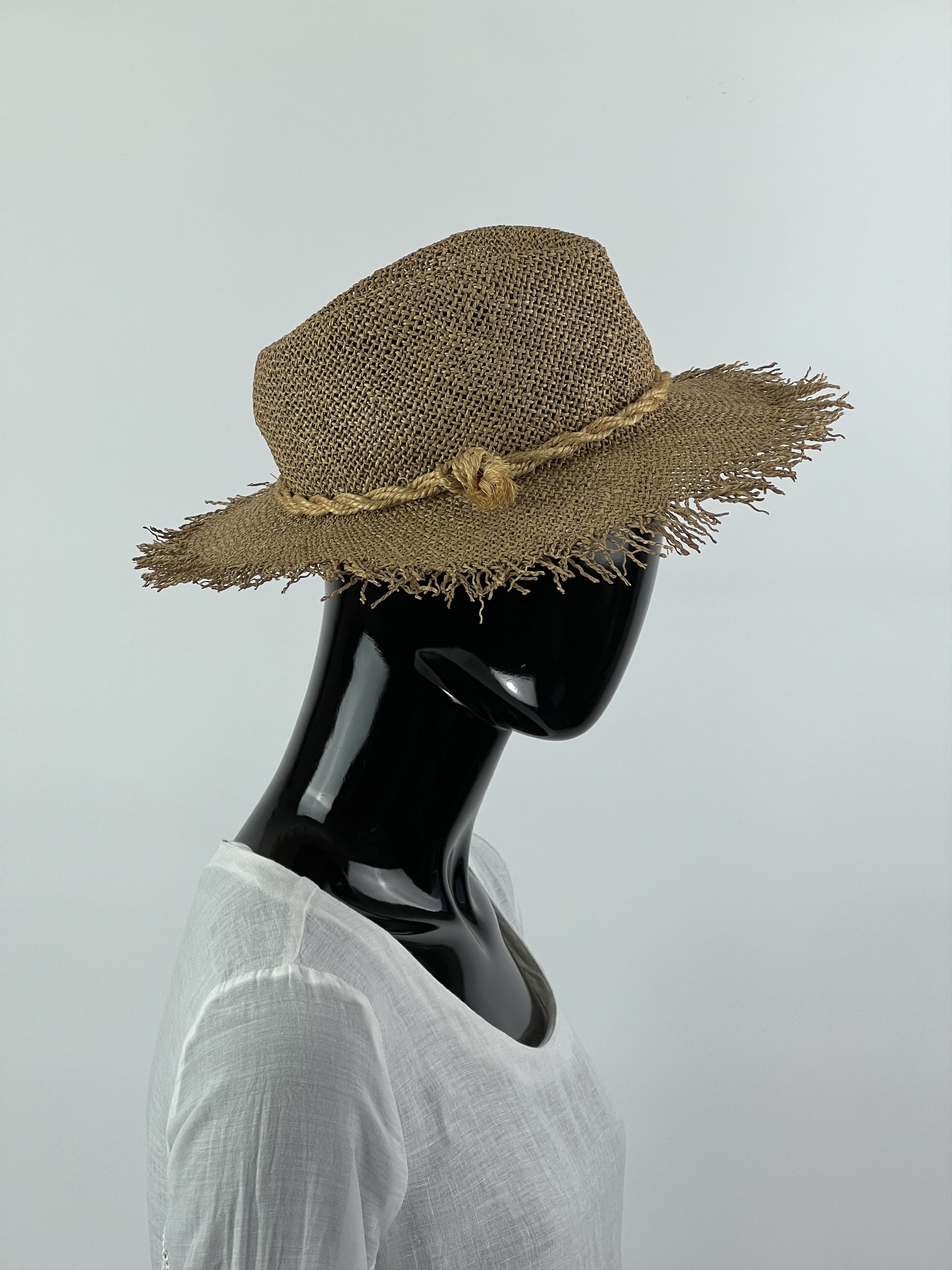 Designer Jean Barthet Rare Vintage Straw Fedora Hat One Size Size ONE SIZE - 2 Thumbnail